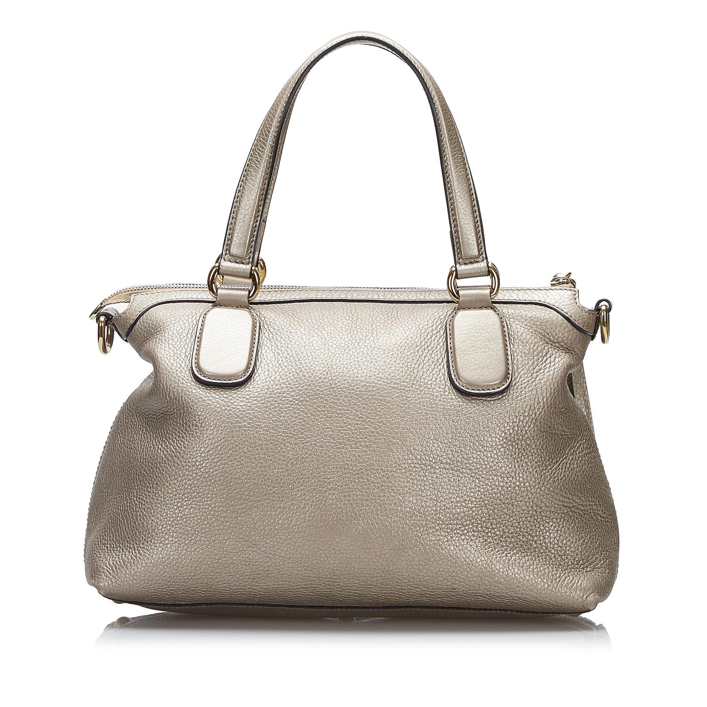 Gucci Soho Working SHG-Tzeux0 Calf Silver Satchel Bag