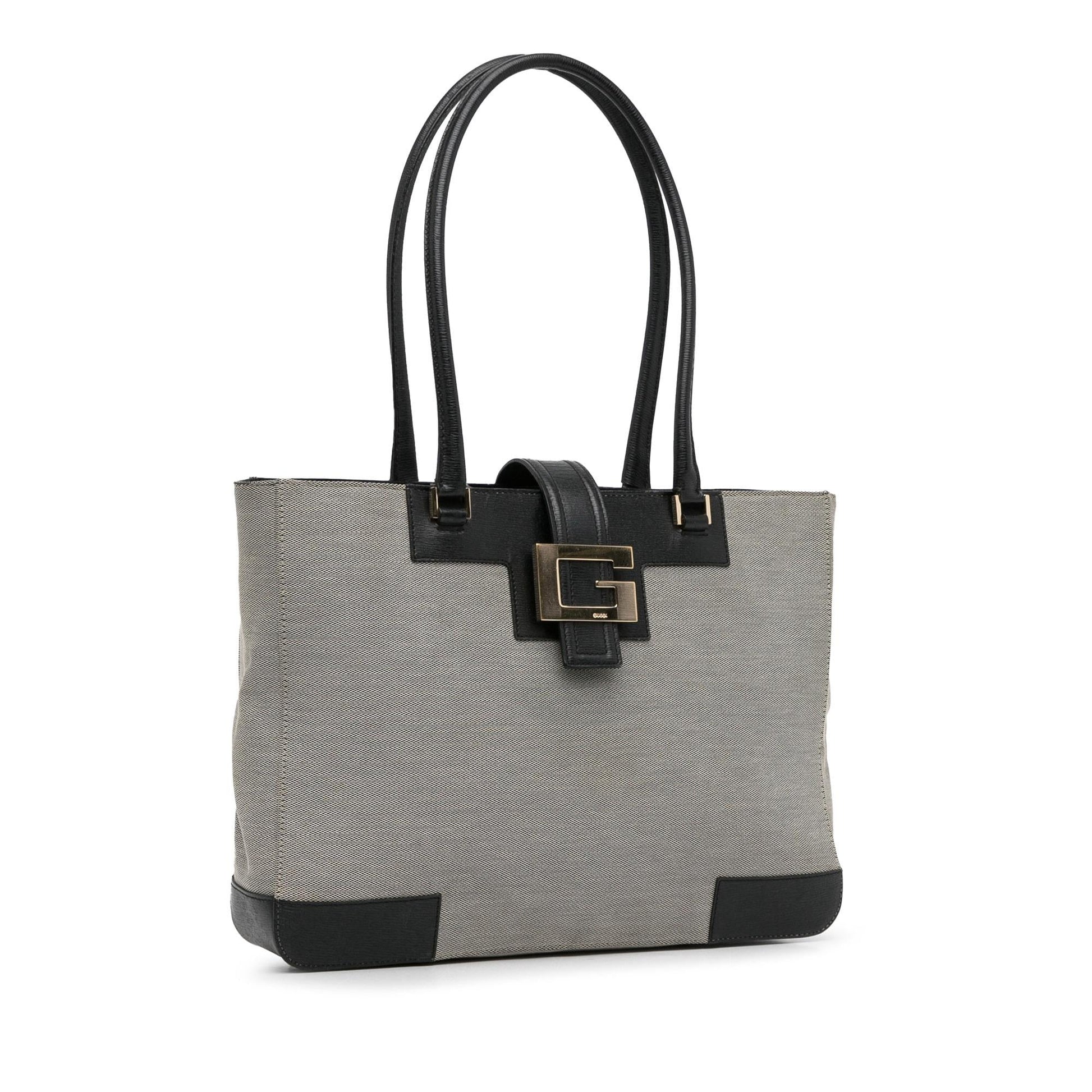 Gucci Square G SHG-FHbYlb Canvas Calf Black Grey Shoulder Bag