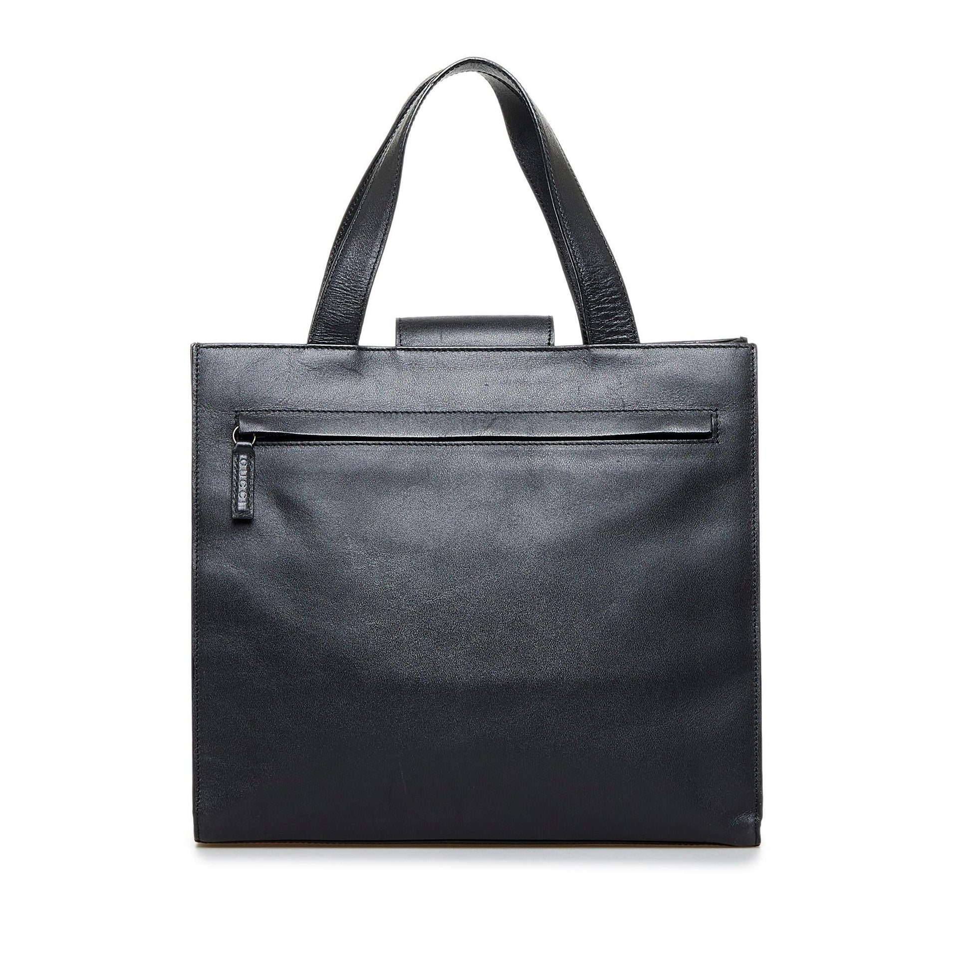 Gucci Square G SHG-qhhdJe Calf Black Satchel Bag