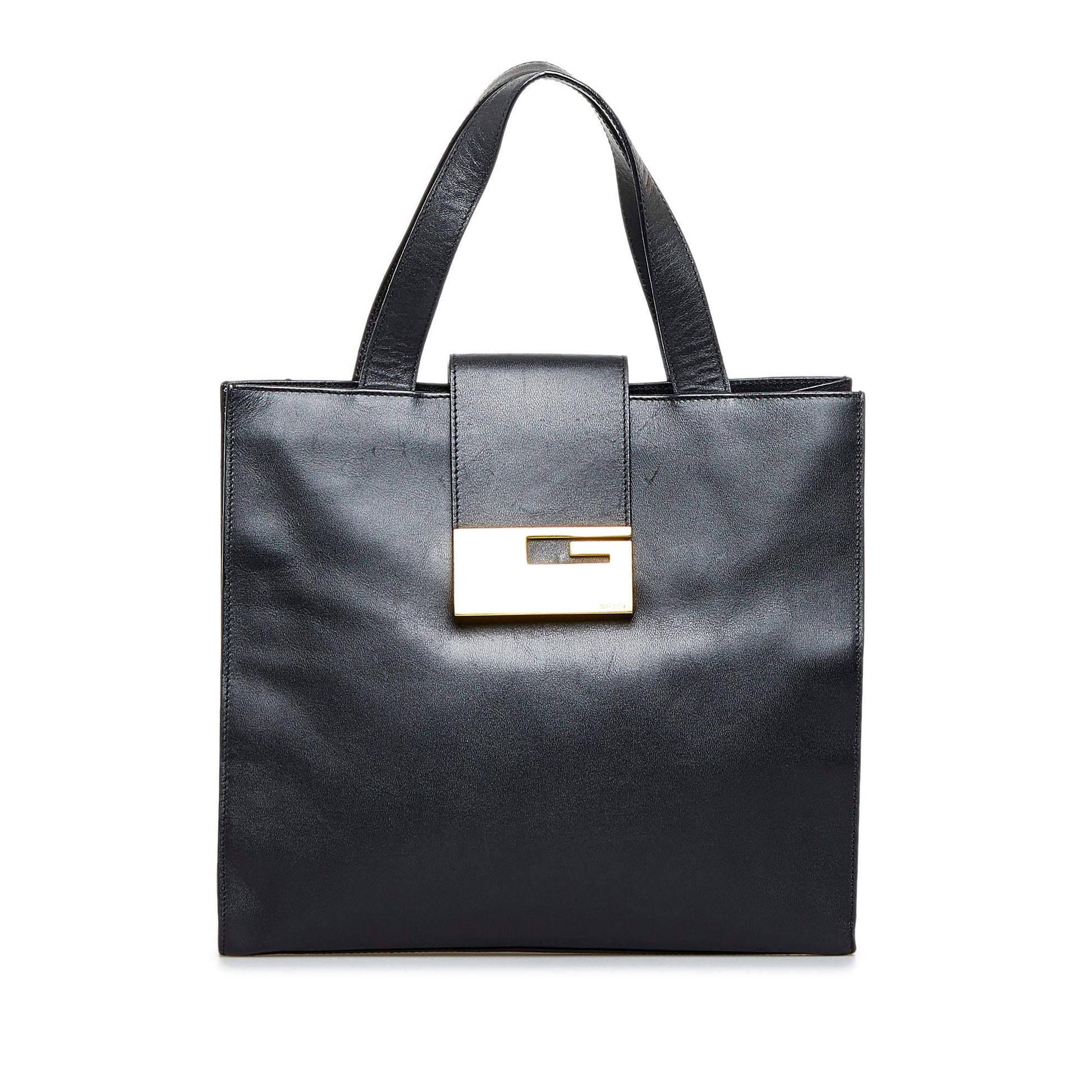 Gucci Square G SHG-qhhdJe Calf Black Satchel Bag