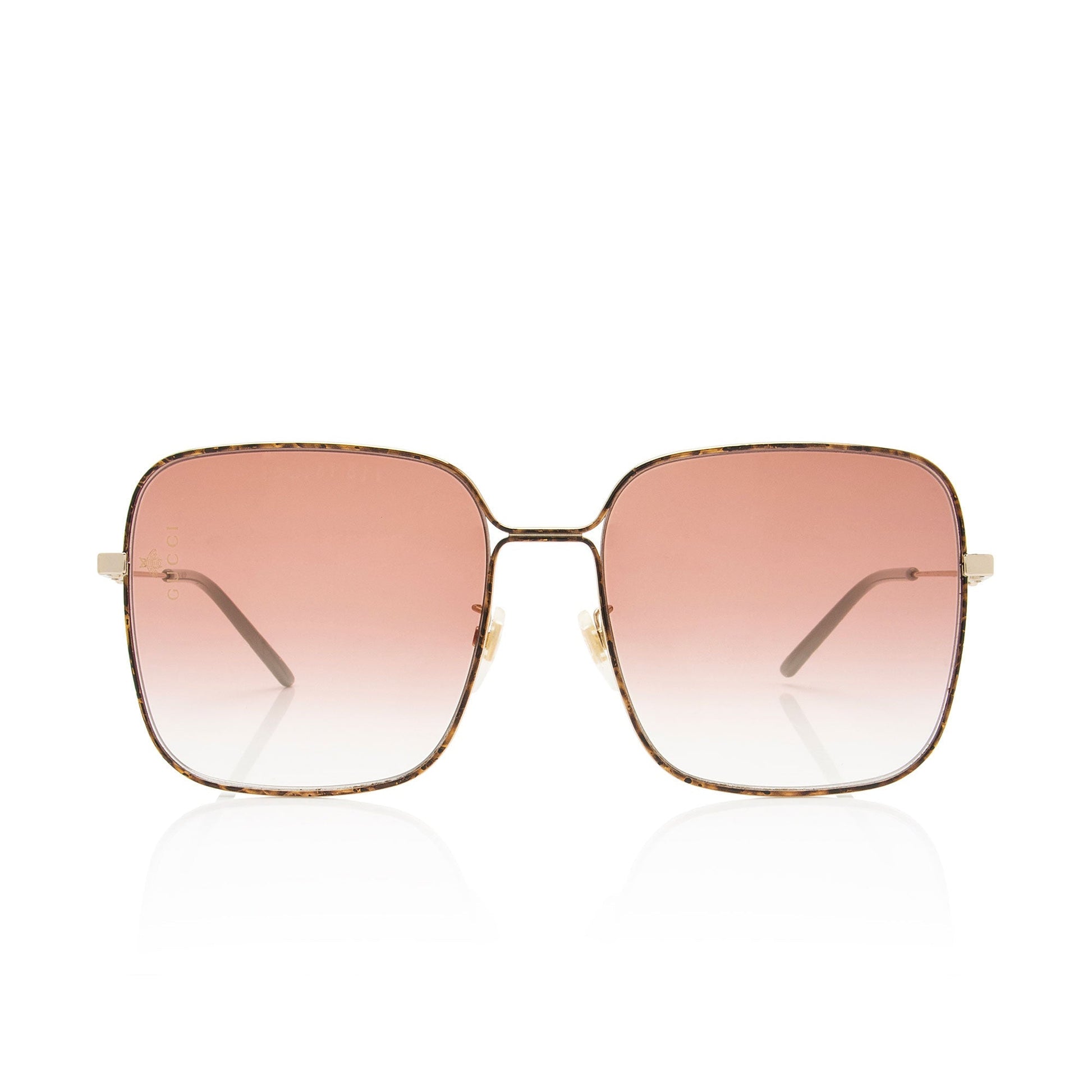 Gucci Square GG Sunglasses SHF-xRh450 Blue Pink Gold Accessory
