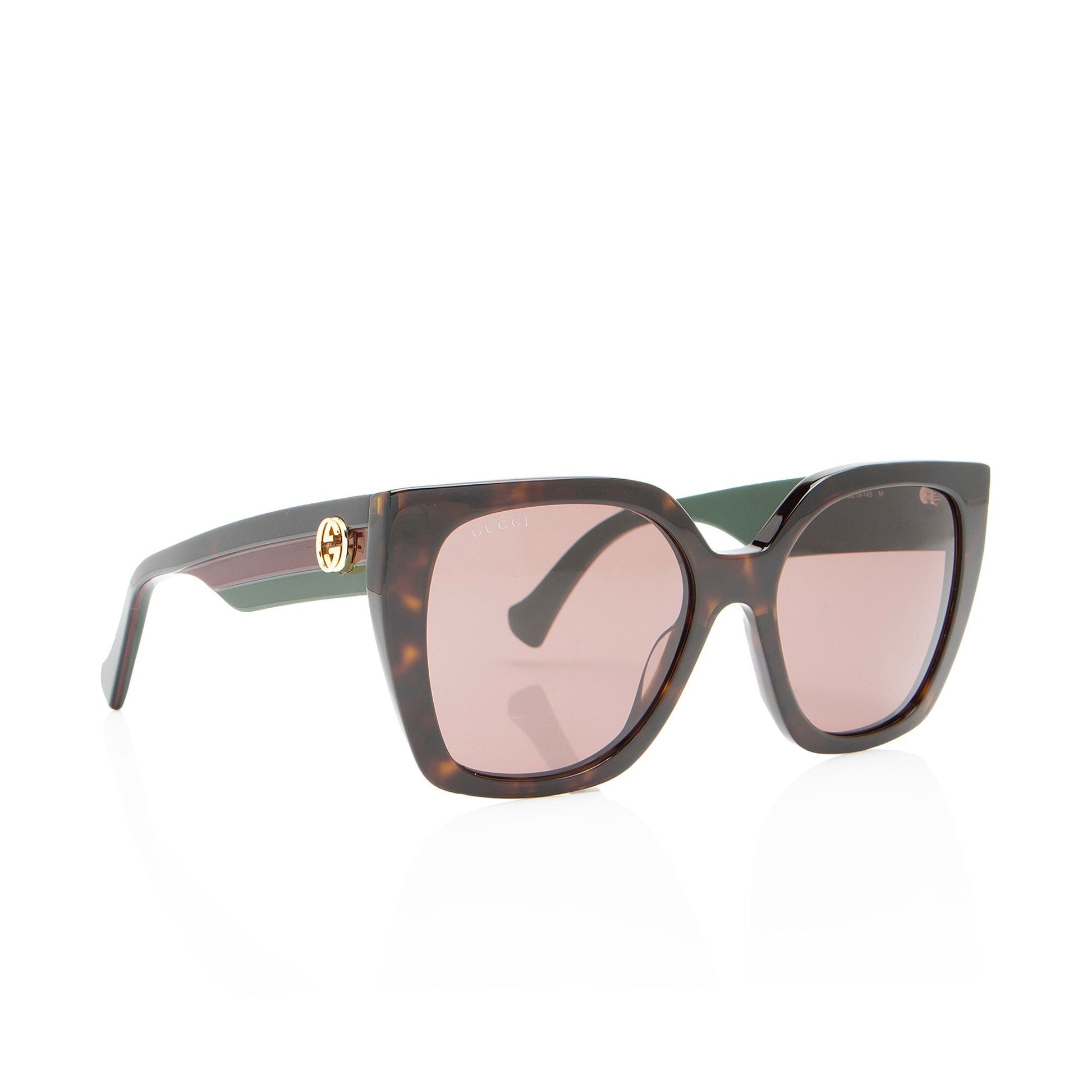 Gucci GG Square Sunglasses Brown Red Green Accessory
