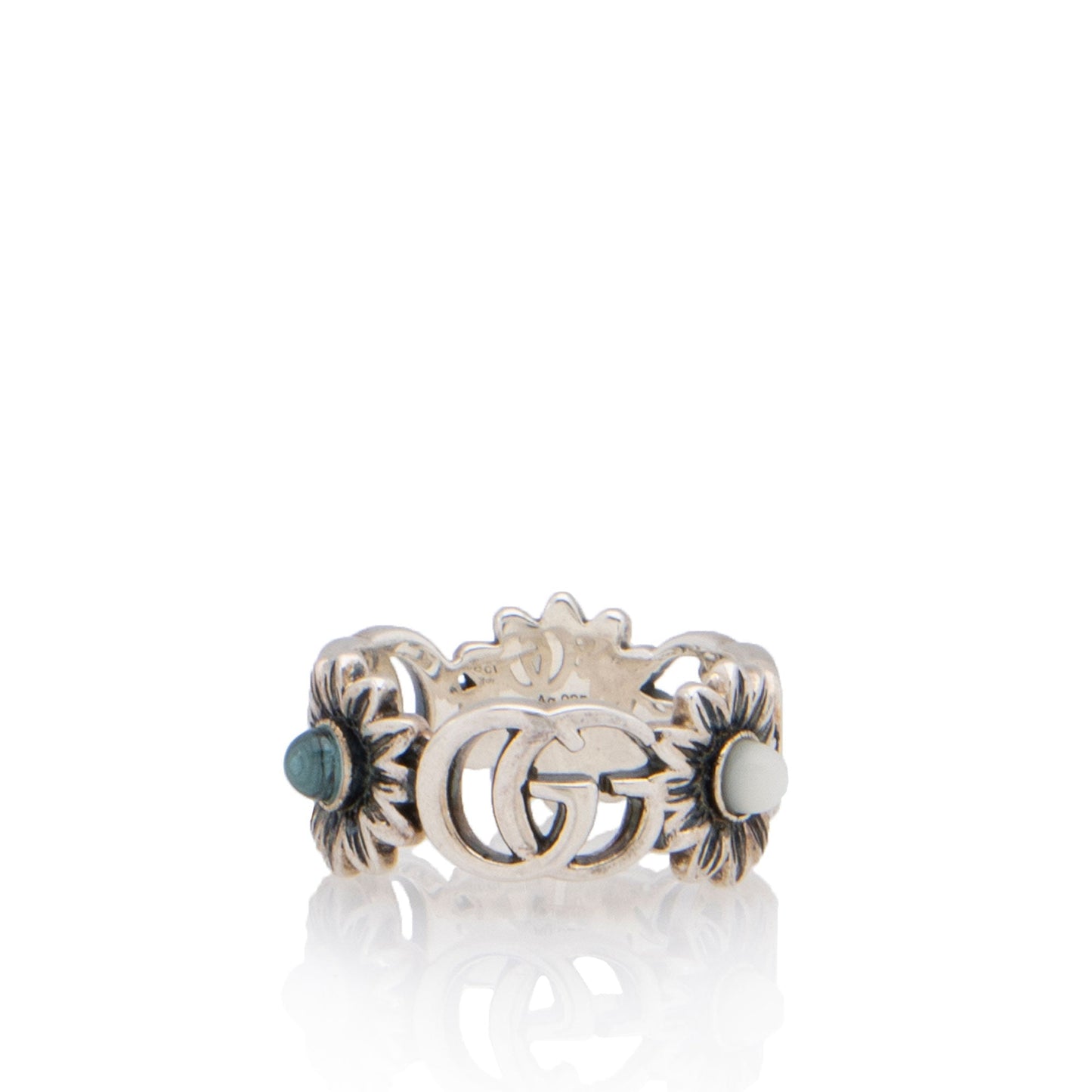Gucci Sterling Mother Of Pearl Marmont Ring Size Silver Jewelry
