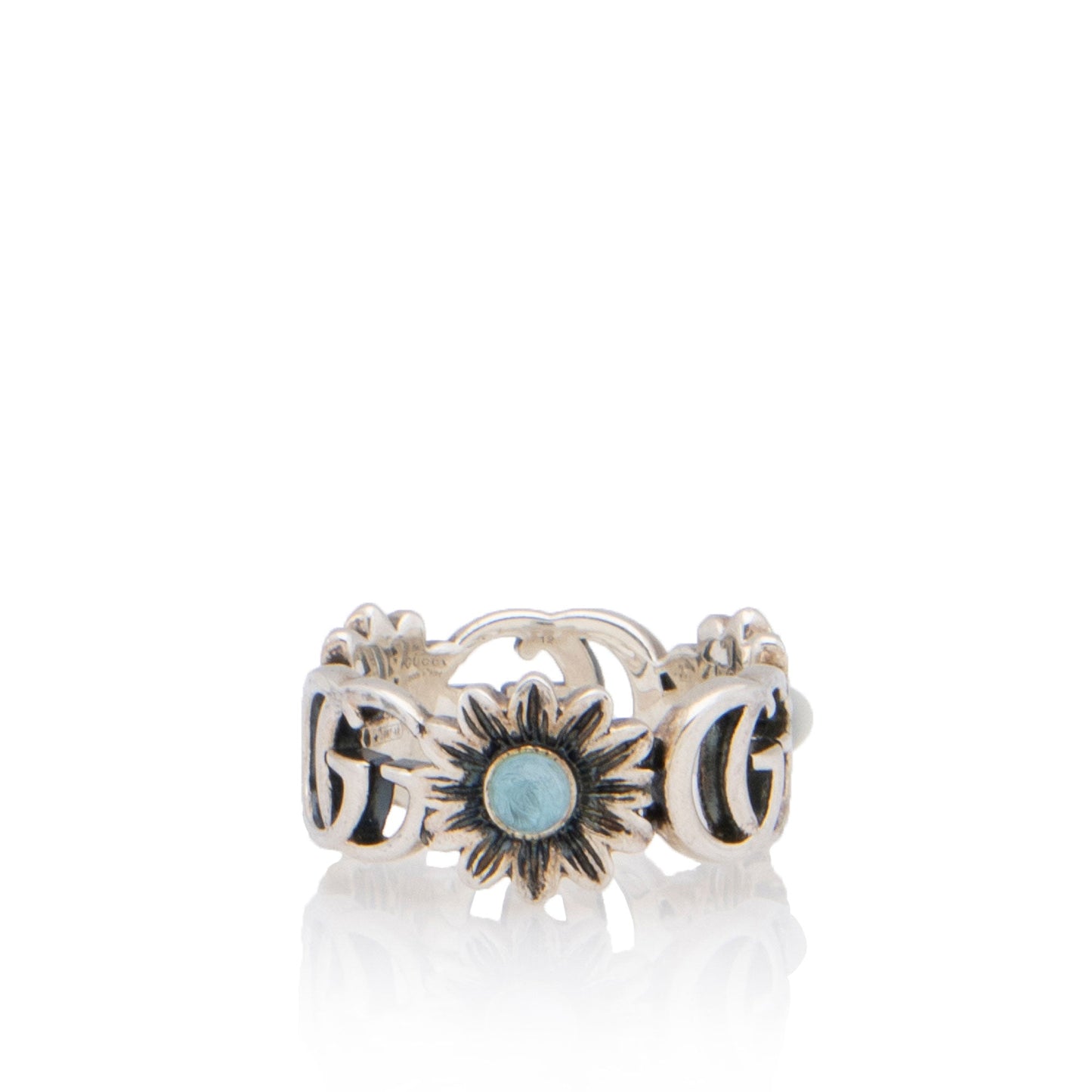 Gucci Sterling Mother Of Pearl Marmont Ring Size Silver Jewelry