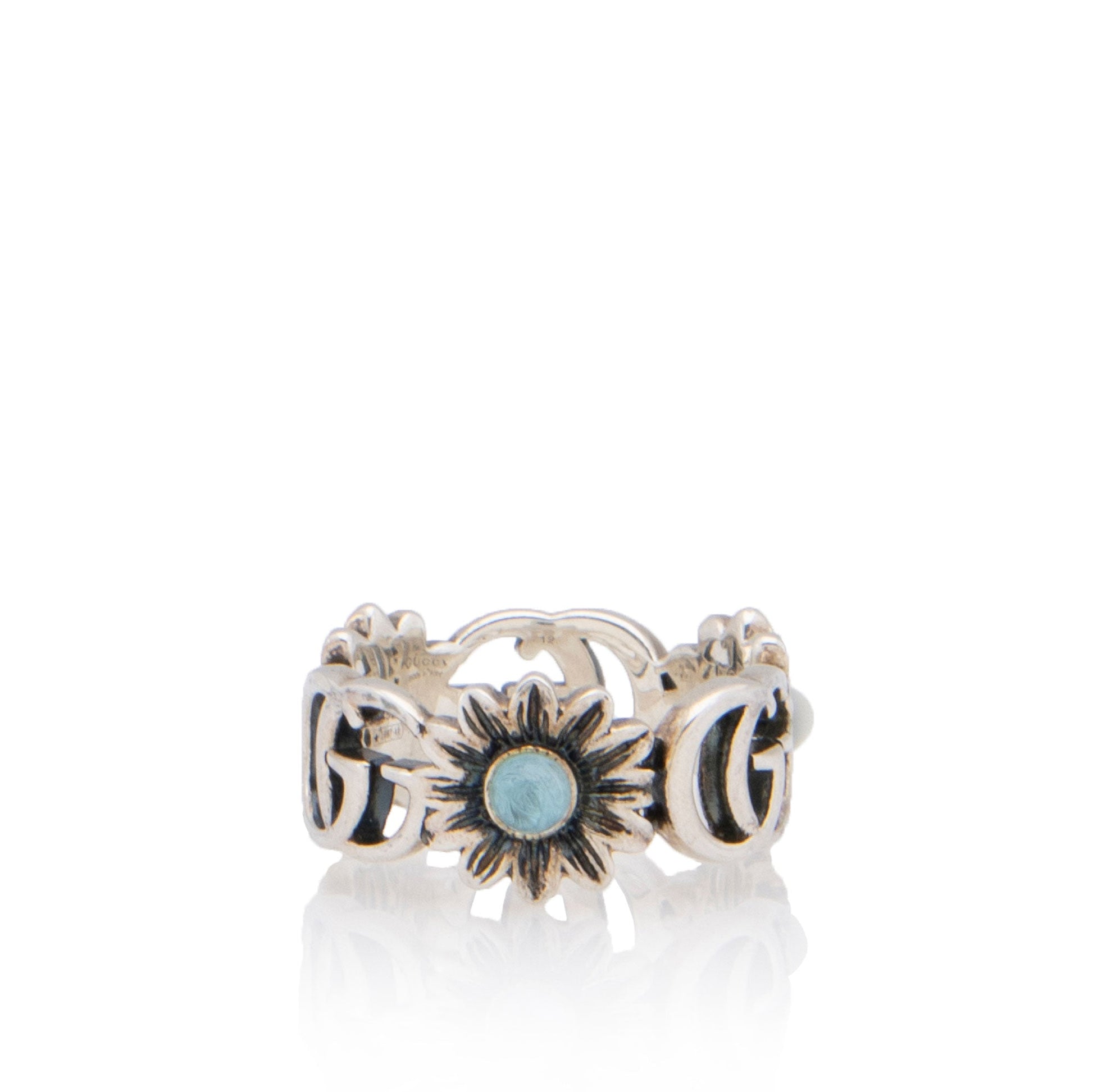 Gucci Sterling Mother Of Pearl Marmont Ring Size Silver Jewelry