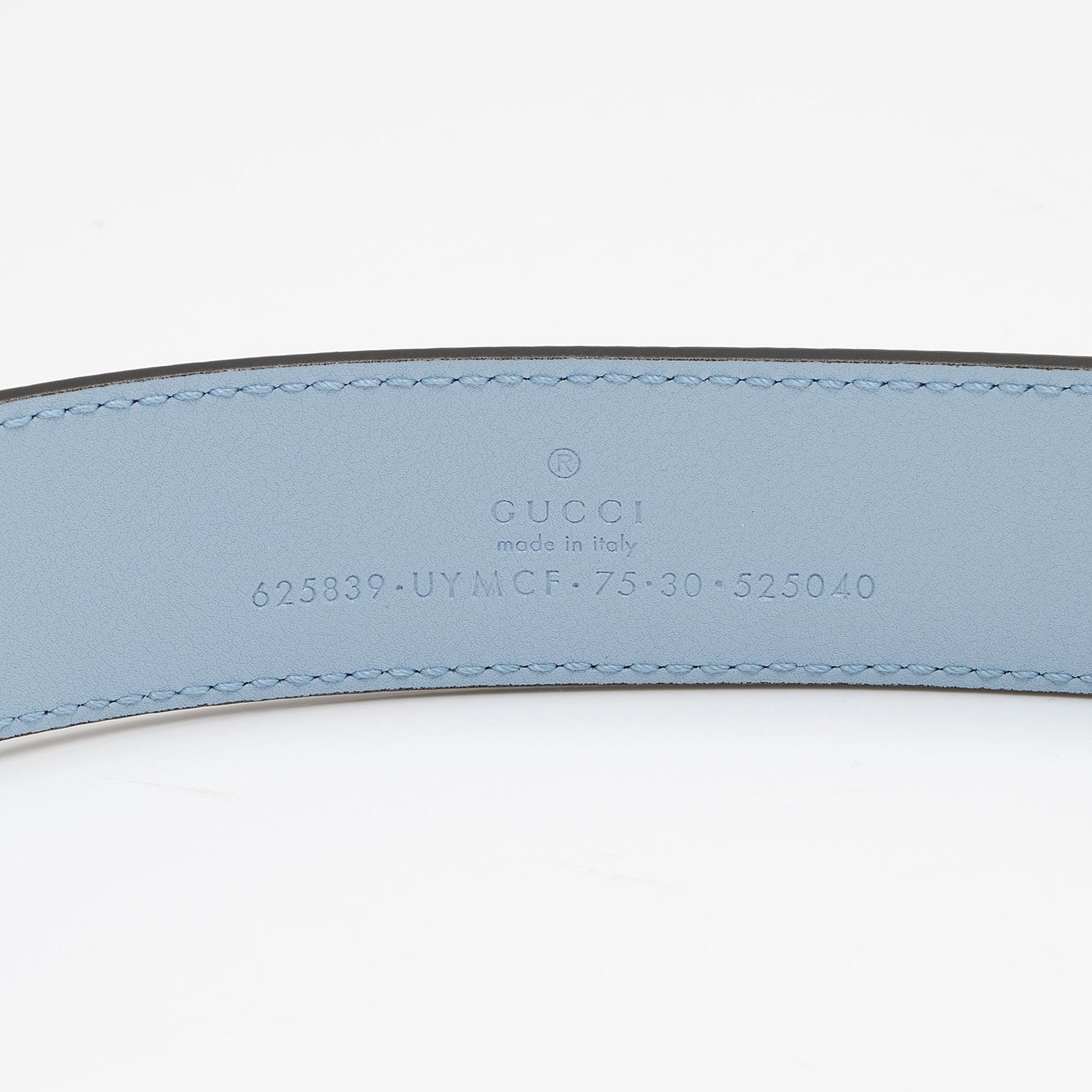 Gucci Striped GG Supreme GG Marmont Leather Canvas Beige Blue Accessory