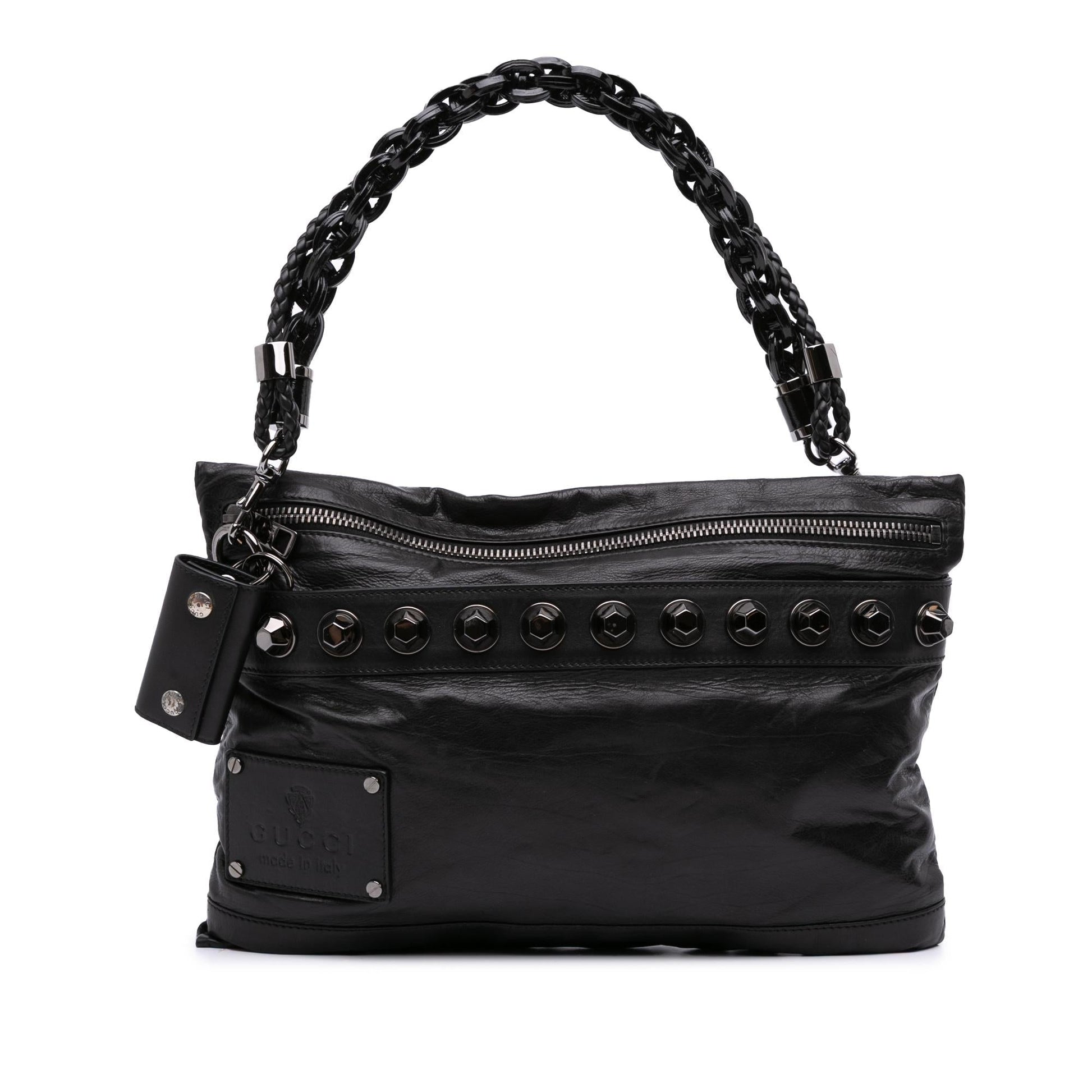 Gucci Studded Calfskin Shoulder Bag