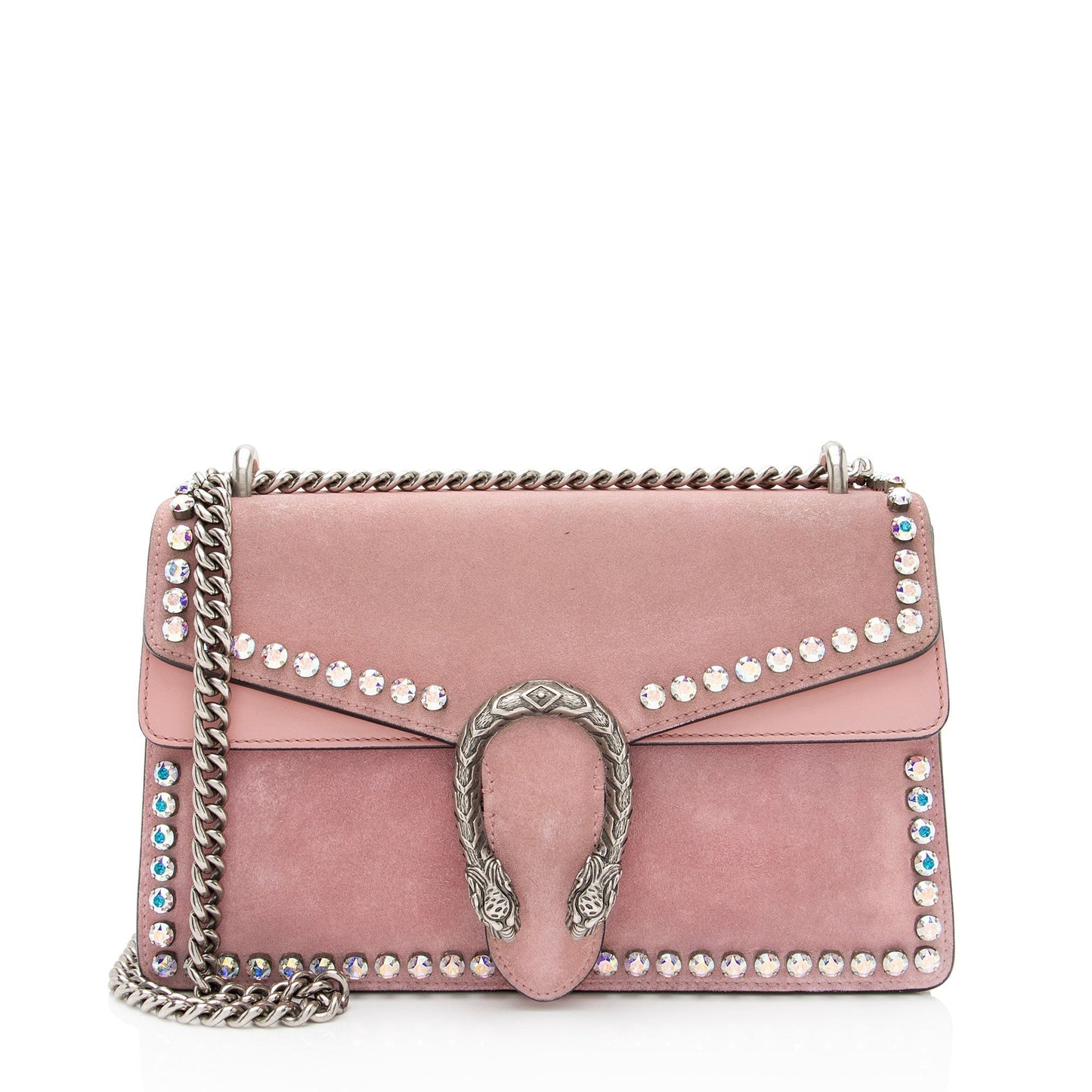 Gucci Crystal Dionysus Leather Suede Pink Small Shoulder Bag