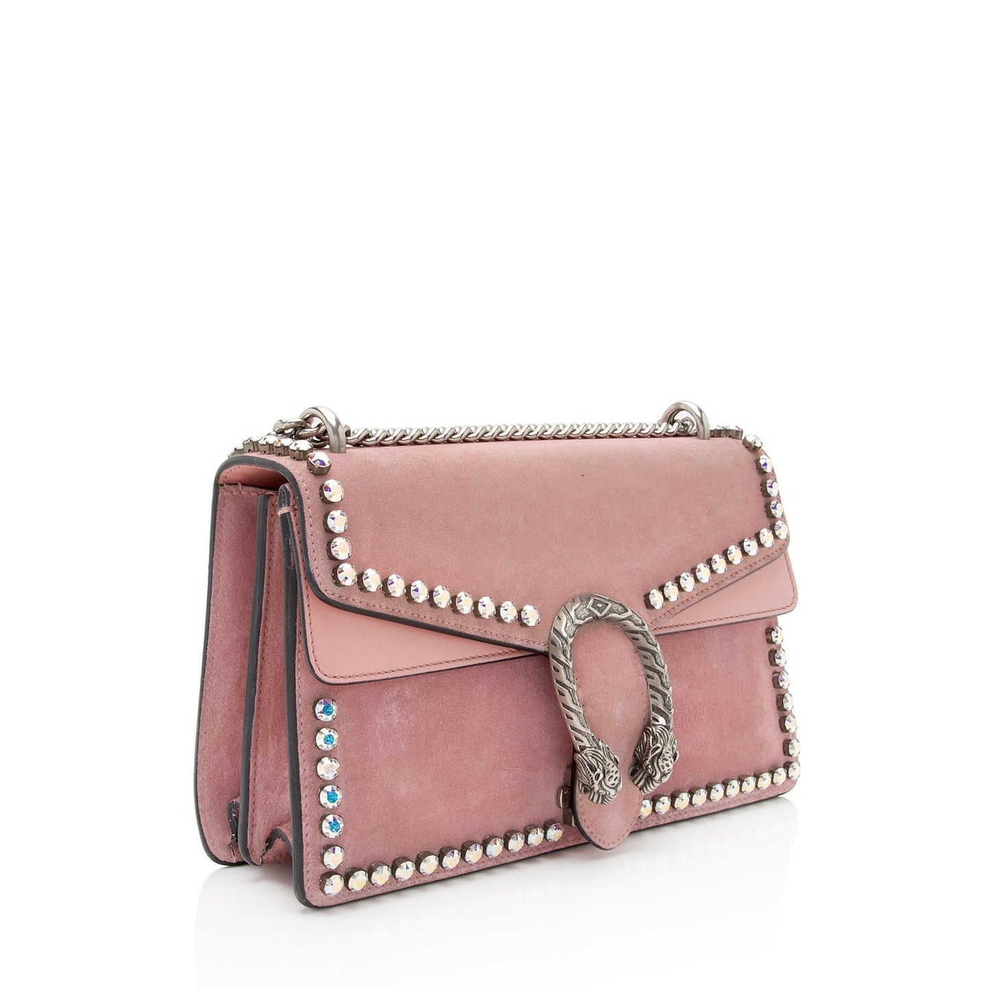 Gucci Crystal Dionysus Leather Suede Pink Small Shoulder Bag