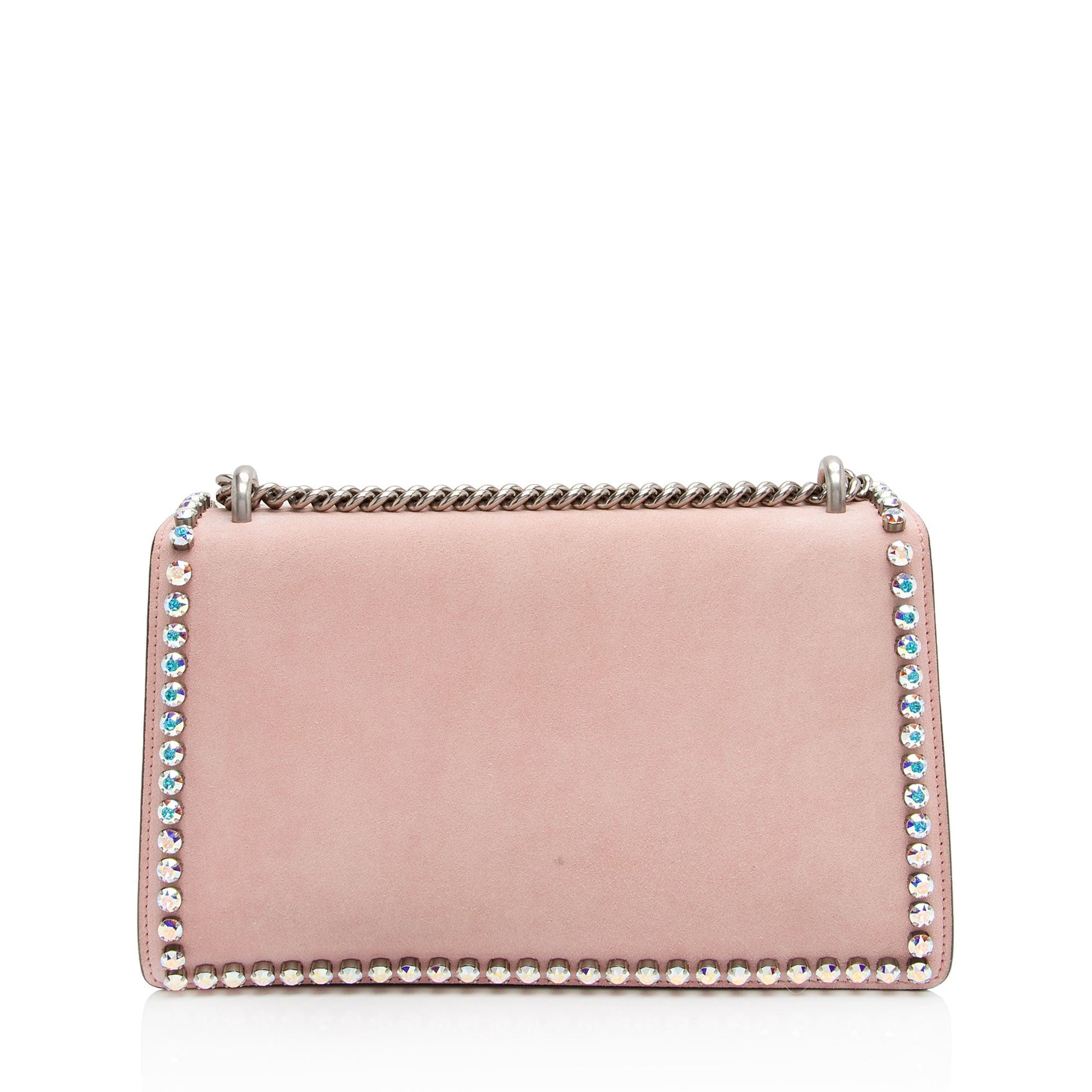 Gucci Crystal Dionysus SHF-hnxJiv Leather Suede Pink Small Shoulder Bag