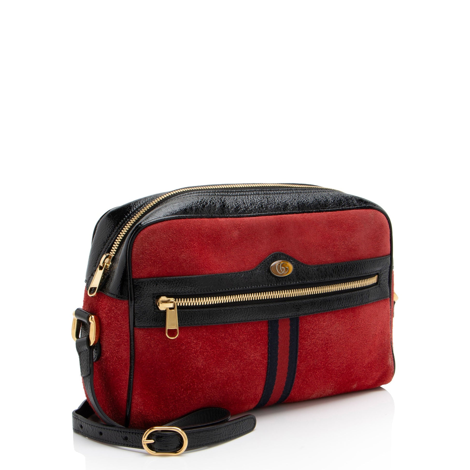 Gucci Ophidia Camera Leather Suede Nylon Patent Shoulder Bag