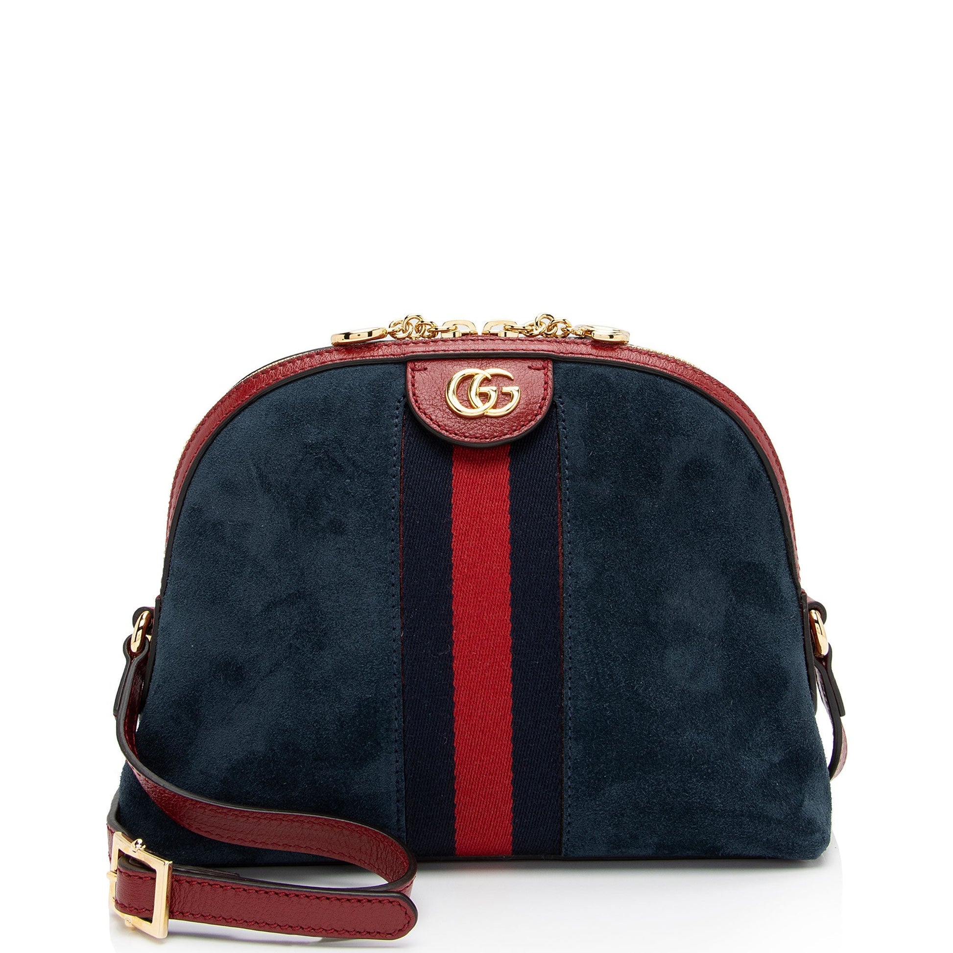 Gucci Ophidia Dome SHF-ZDZ4UX Leather Suede Nylon Blue Crossbody Bag