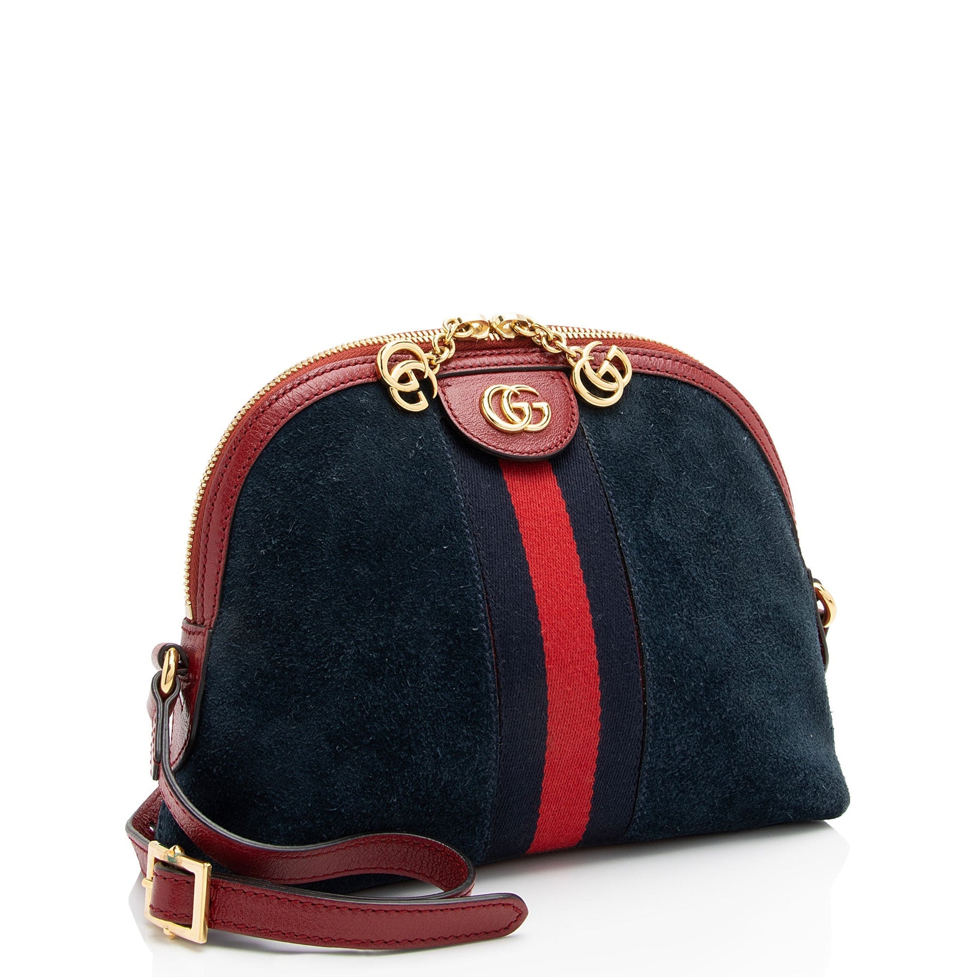 Gucci Ophidia Dome SHF-DKjfM3 Leather Suede Nylon Blue Crossbody Bag