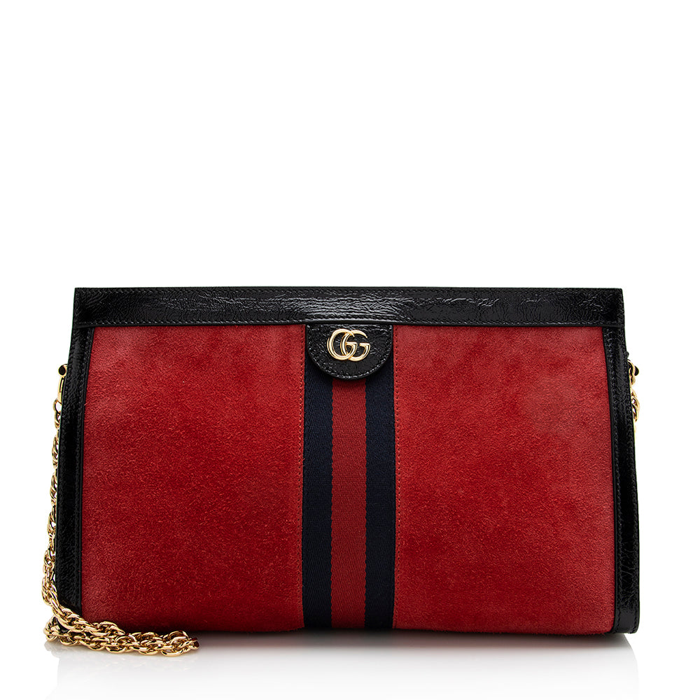 Gucci Ophidia SHF Leather Suede Nylon Patent Shoulder Bag