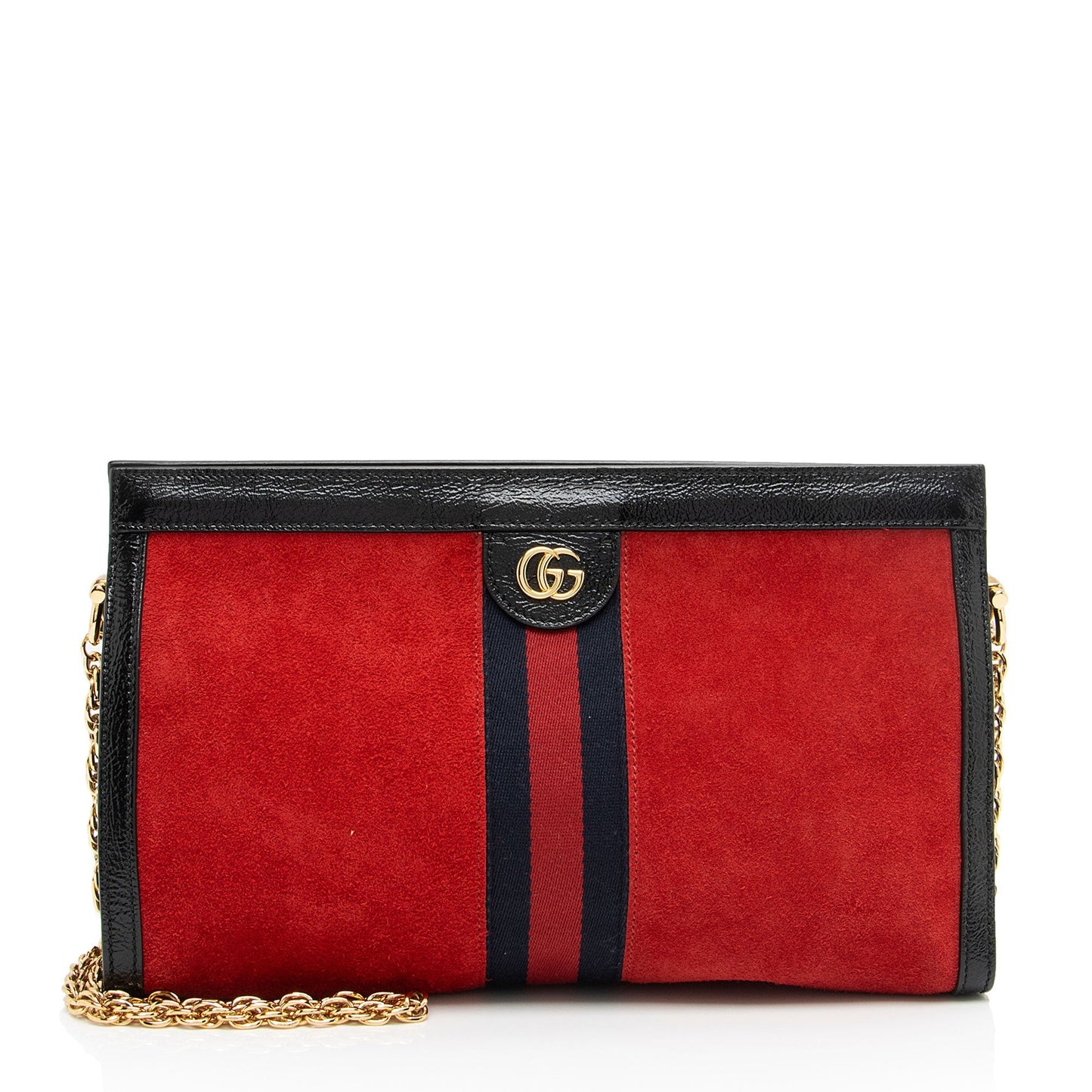 Gucci Ophidia SHF-HxLkSO Leather Suede Nylon Black Shoulder Bag