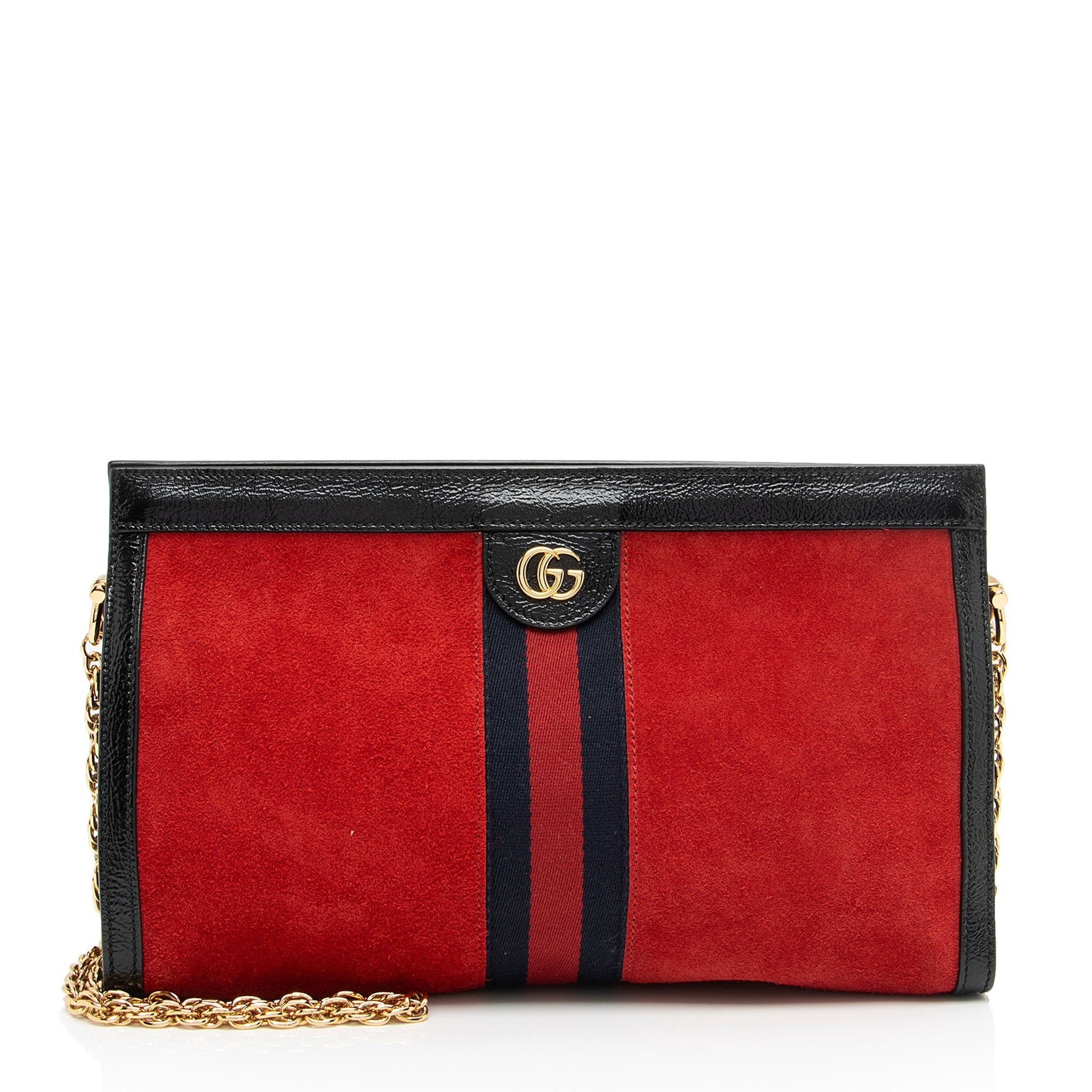 Gucci Ophidia SHF-HxLkSO Leather Suede Nylon Black Shoulder Bag