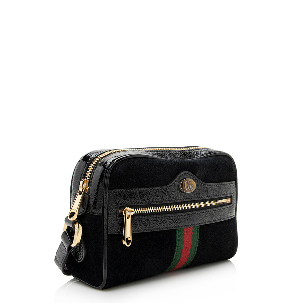 Gucci Ophidia SHF Leather Suede Nylon Patent Crossbody Bag