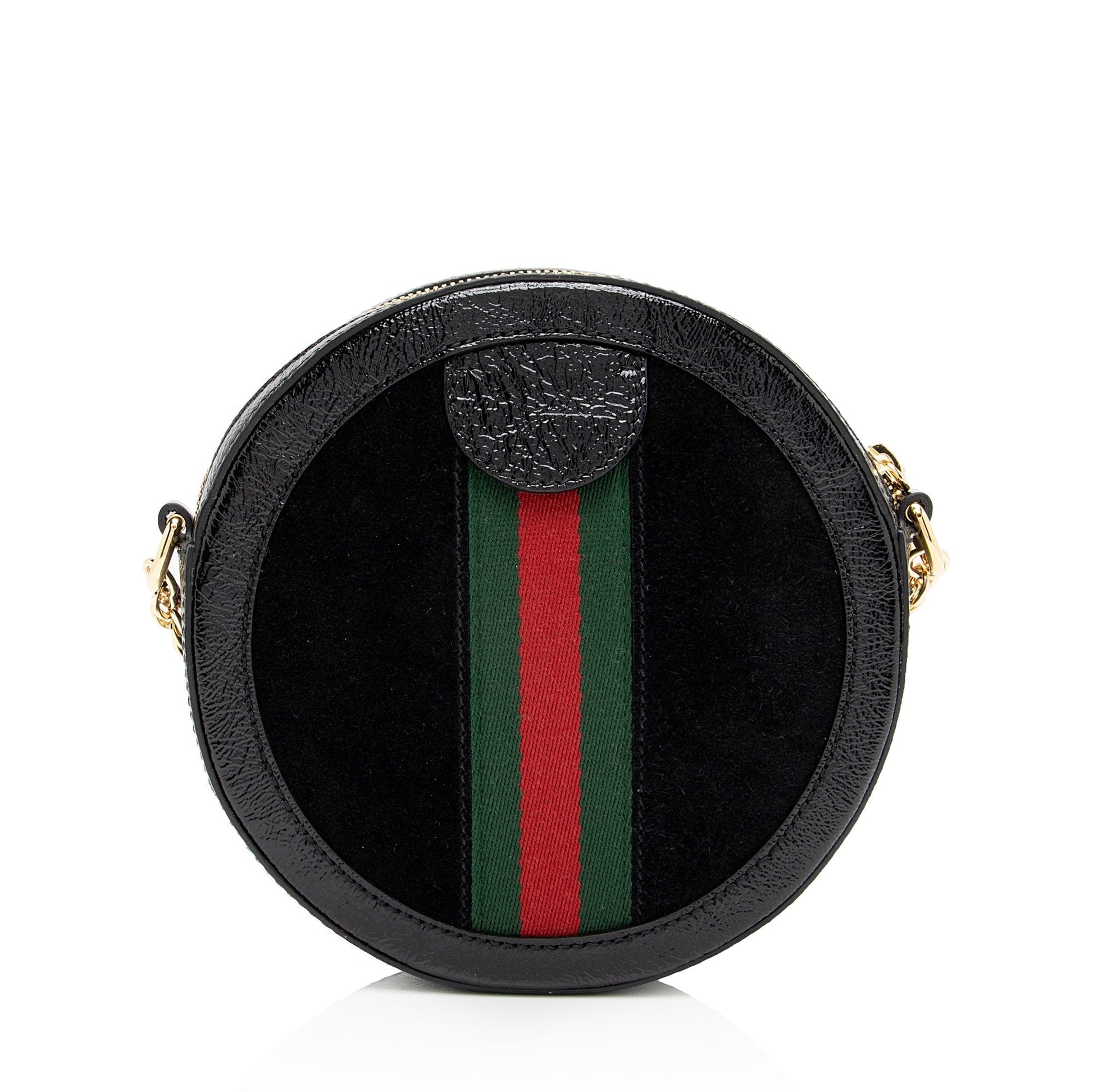 Gucci Ophidia Round SHF-8Zp3I1 Leather Suede Nylon Patent Crossbody Bag