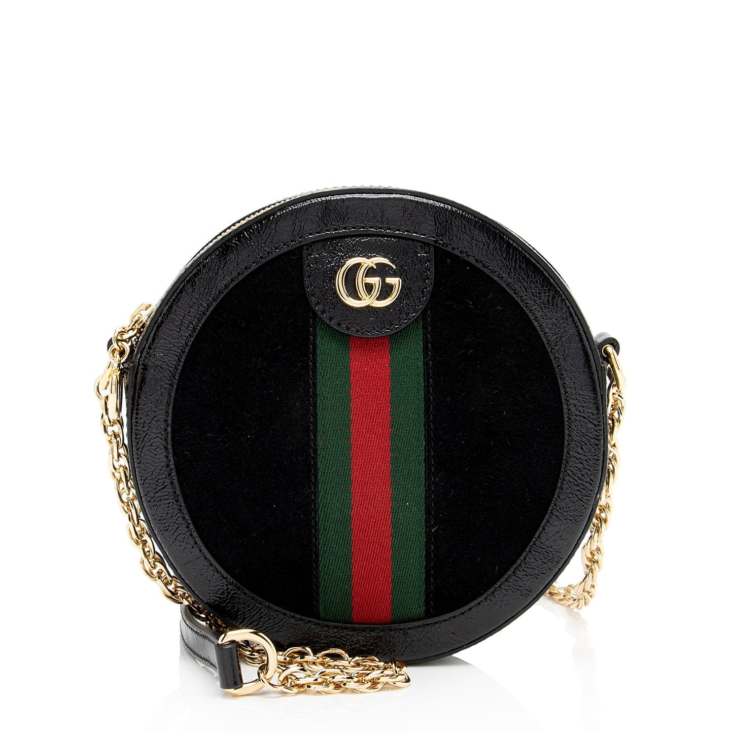 Gucci Ophidia Round SHF-8Zp3I1 Leather Suede Nylon Patent Crossbody Bag