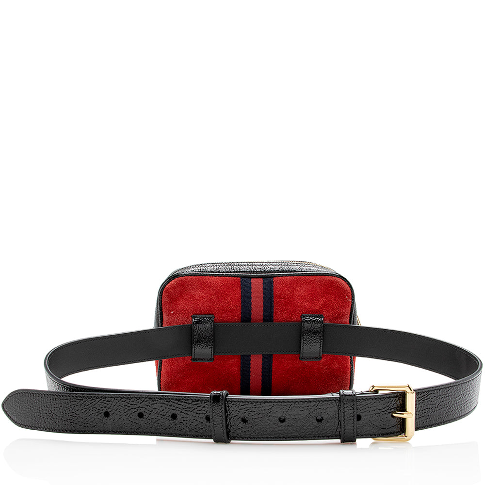 Gucci Ophidia Belt - Size 38 Leather Suede Patent Red Accessory