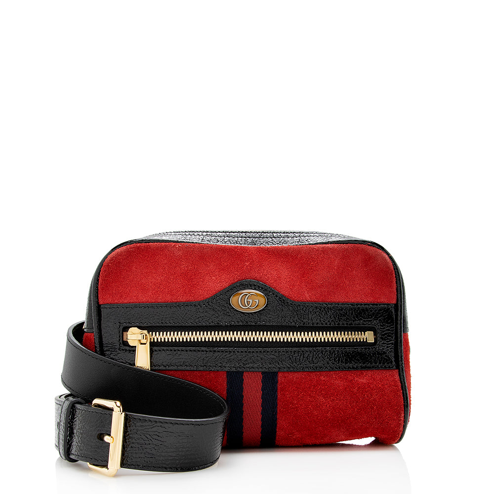 Gucci Ophidia Belt - Size 38 Leather Suede Patent Red Accessory
