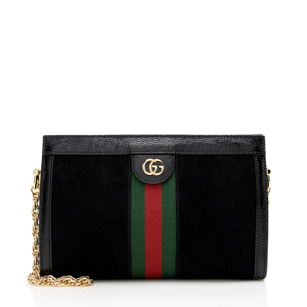 Gucci Ophidia SHF Leather Suede Nylon Black Shoulder Bag