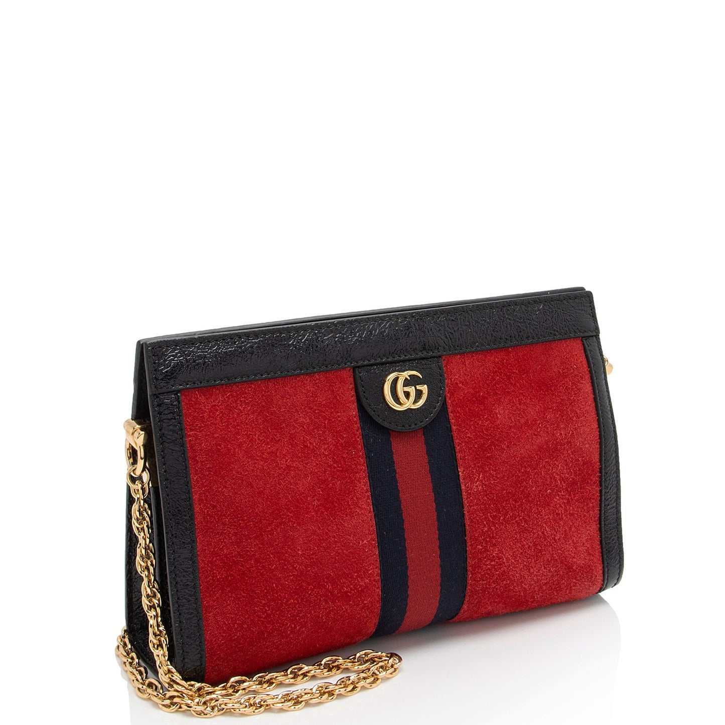 Gucci Ophidia Chain SHF-Pfwf9m Leather Suede Nylon Black Shoulder Bag