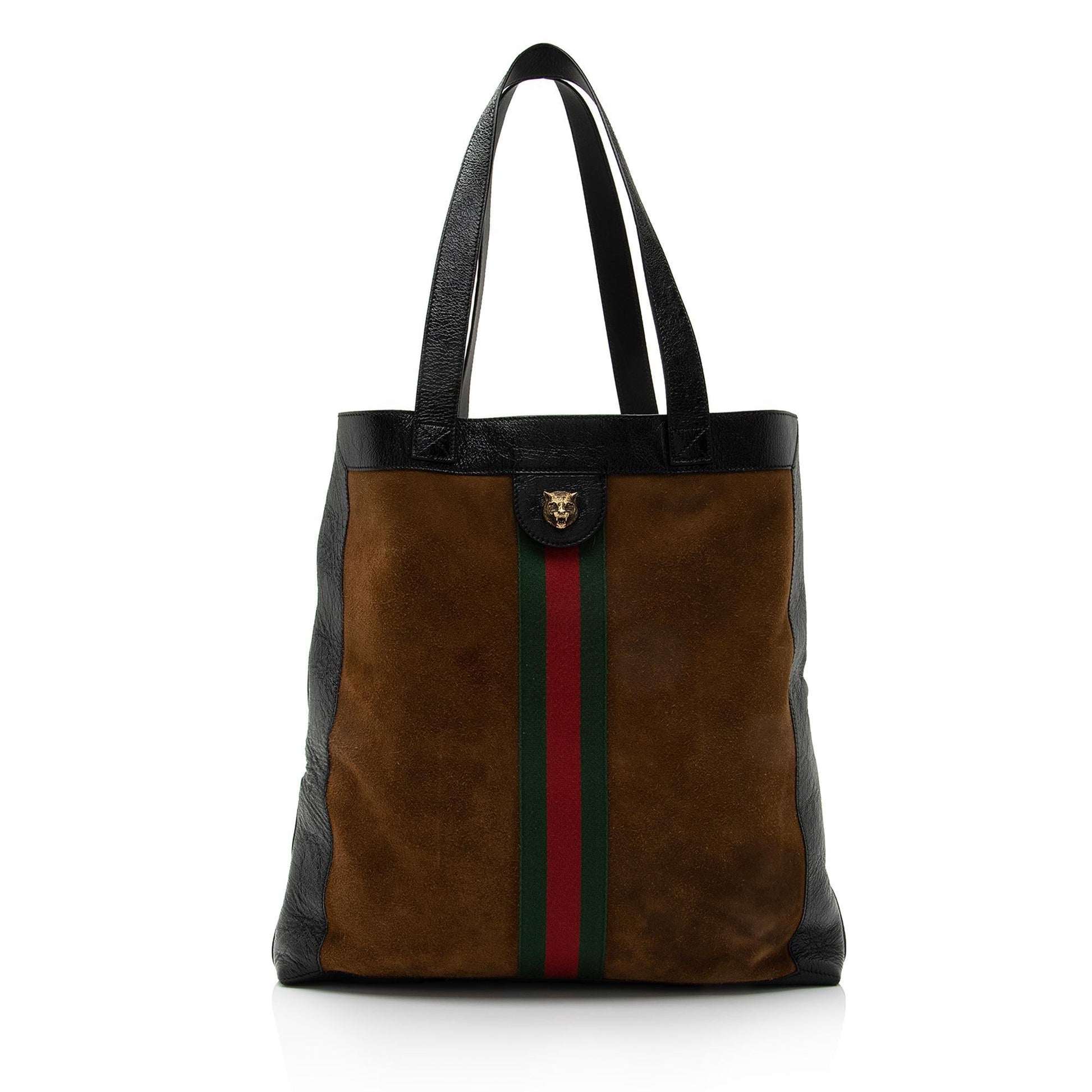 Gucci Ophidia Vertical Shopping SHF-SeZMpK Leather Suede Nylon Black Tote Bag