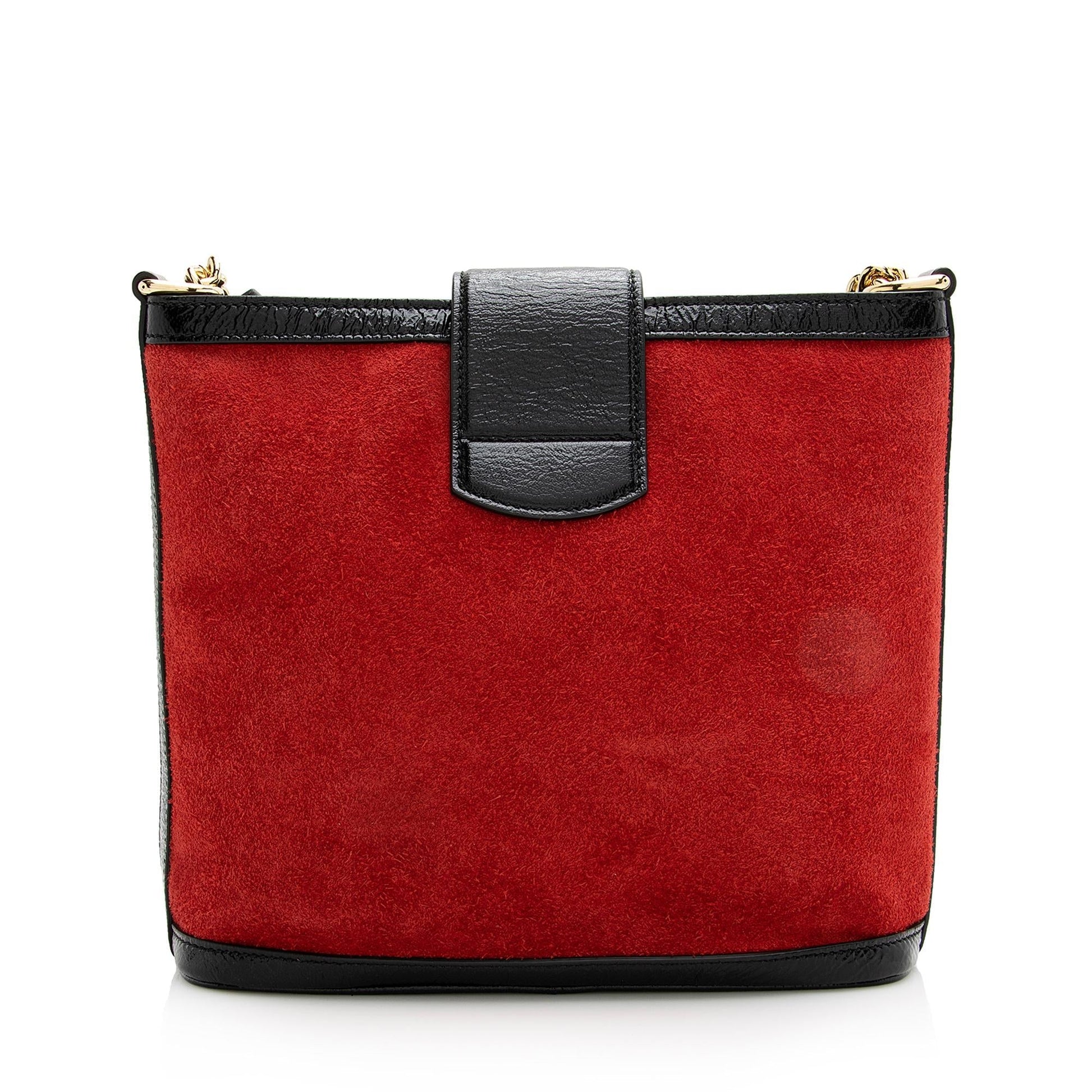 Gucci Dionysus Bucket SHF Leather Suede Patent Black Crossbody Bag