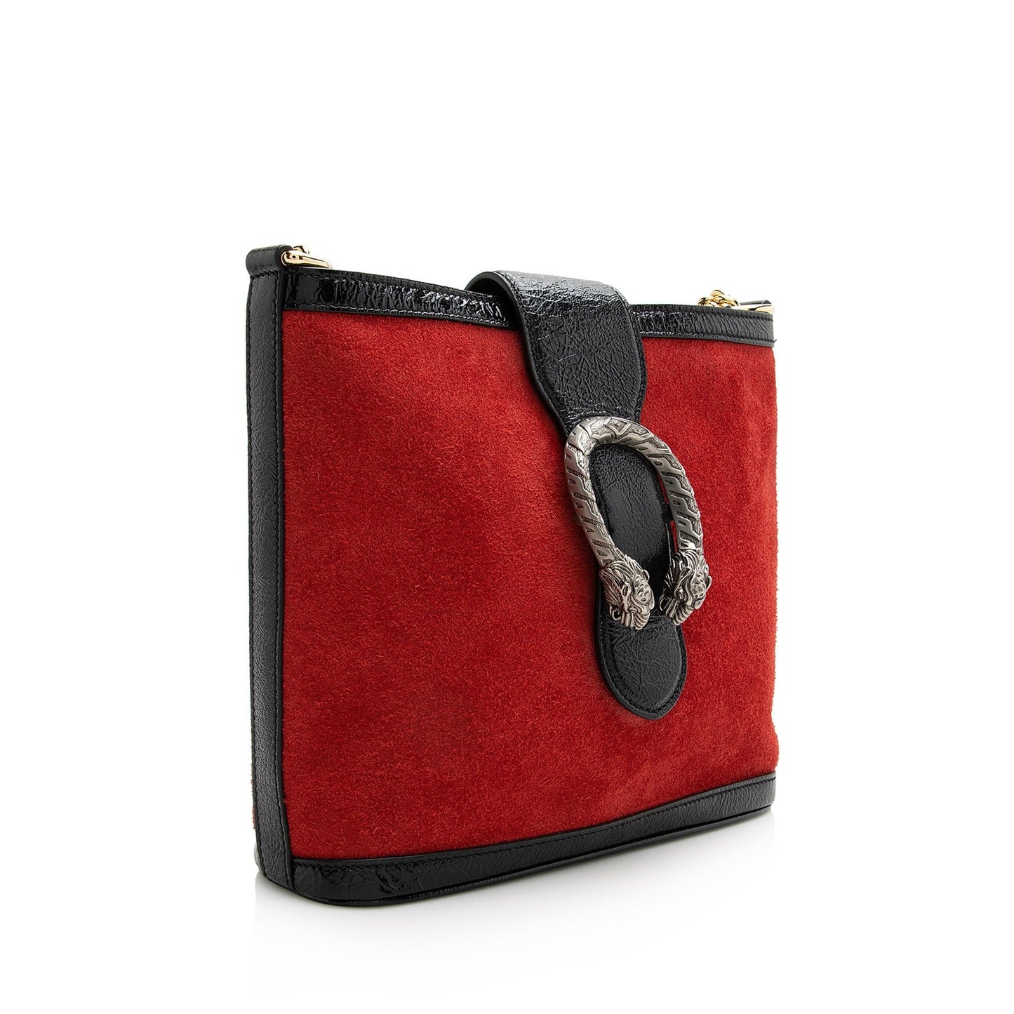 Gucci Dionysus Bucket SHF Leather Suede Patent Black Crossbody Bag