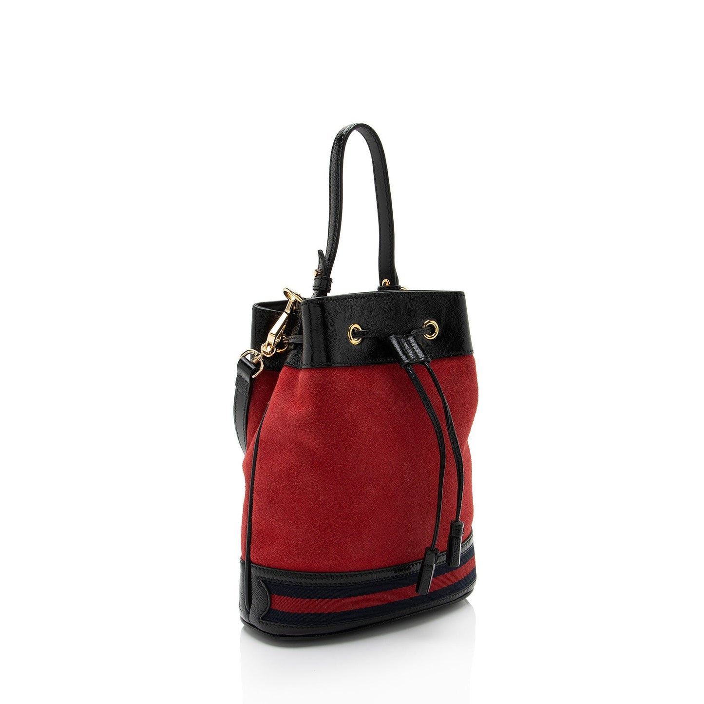 Gucci Ophidia Bucket Leather Suede Nylon Patent Crossbody Bag