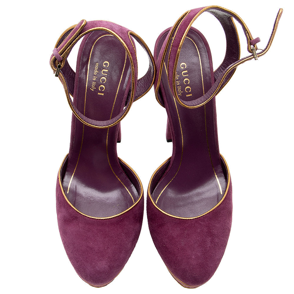Gucci Suede Platform Pumps - Size 6.5 / 36.5 (SHF-18842)
