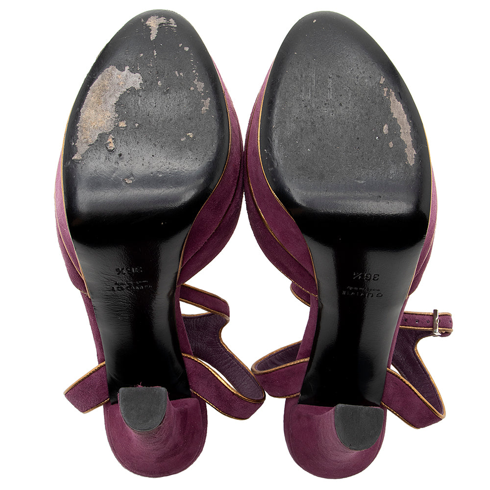 Gucci Suede Platform Pumps - Size 6.5 / 36.5 (SHF-18842)