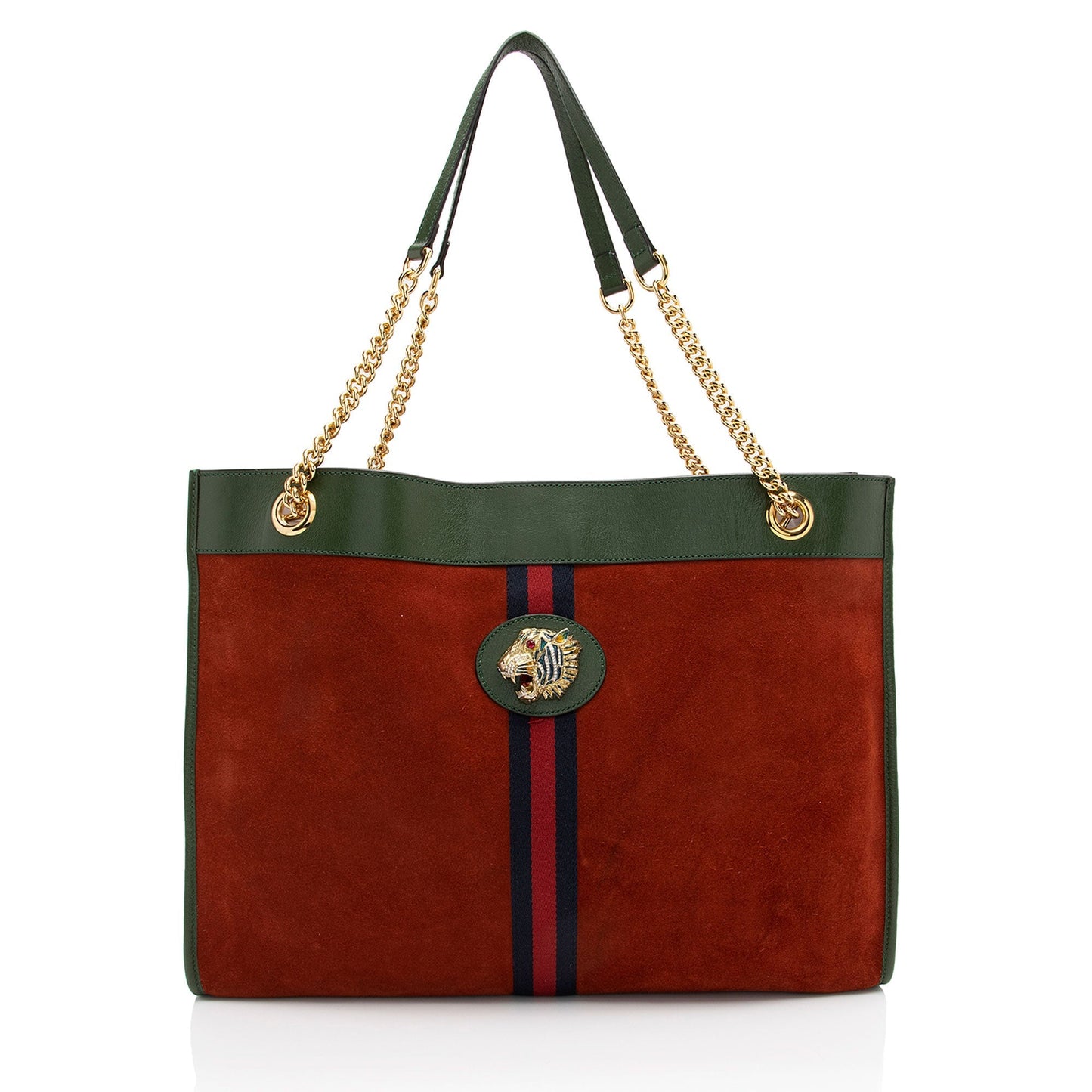 Gucci Rajah SHF-eovfw8 Leather Suede Nylon Green Tote Bag