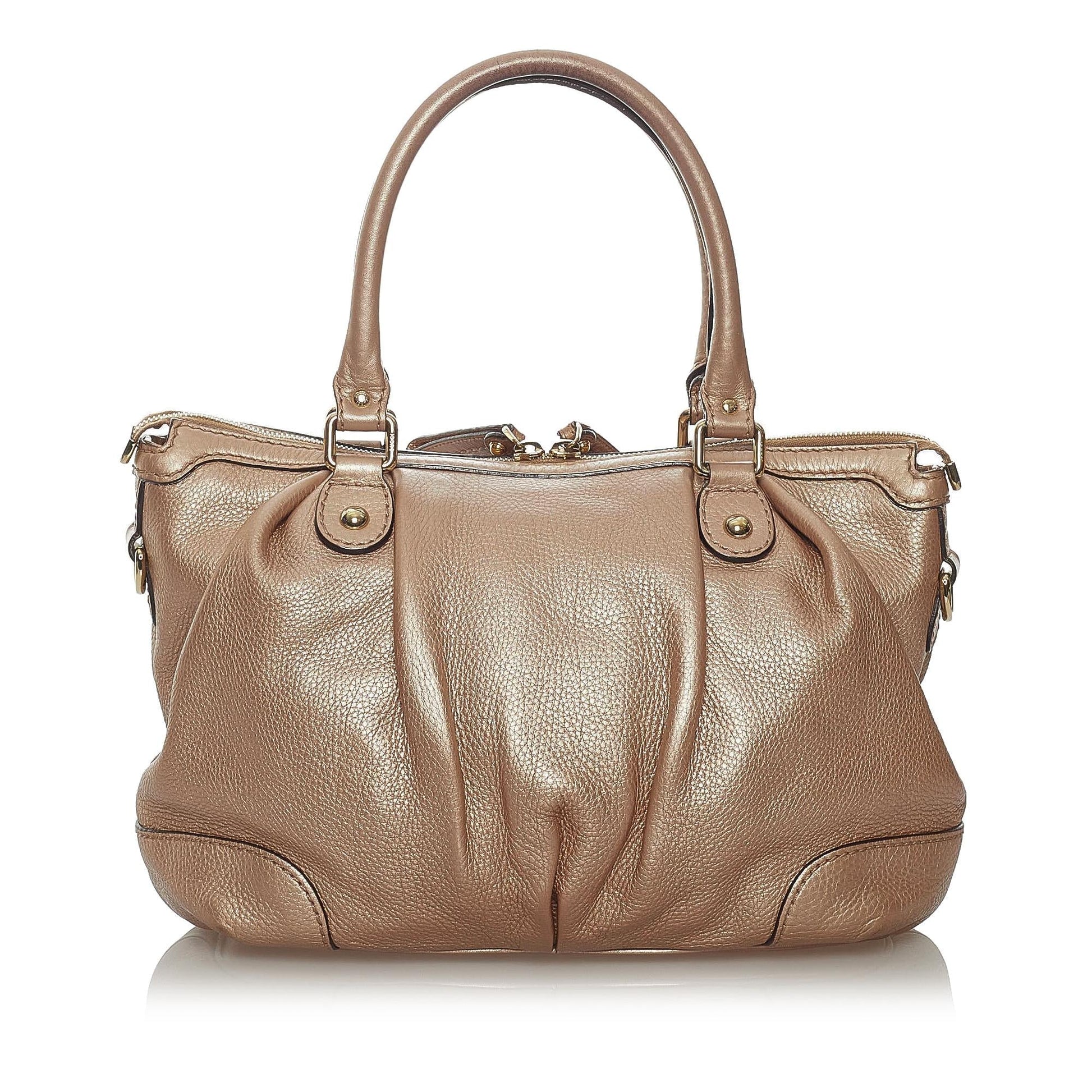 Gucci Sukey SHG Leather Calf Brown Satchel Bag