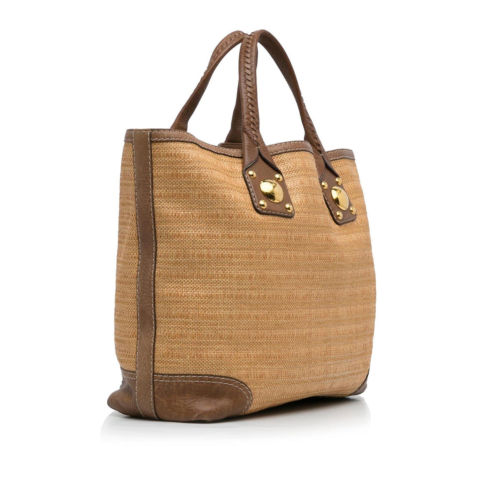 Gucci Sunset Straw SHG-fPDmkH Brown Tote Bag
