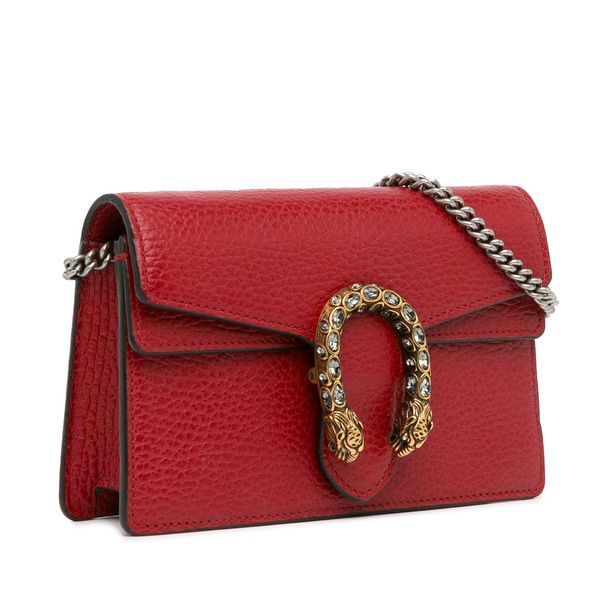 Gucci Super Dionysus SHG-TExsMz Leather Calf Red Mini Crossbody Bag