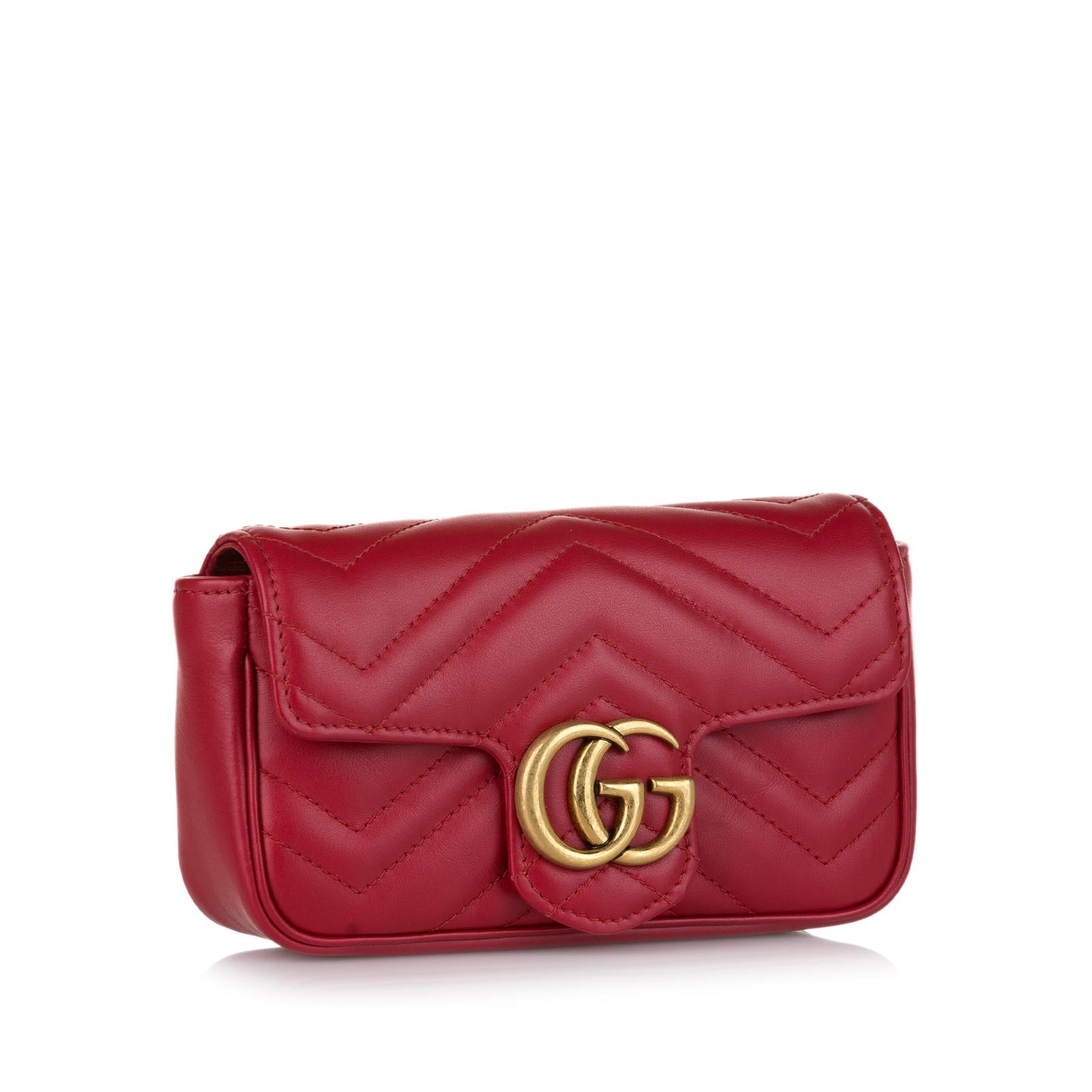 Gucci Super GG Marmont SHG Leather Calf Red Mini Crossbody Bag