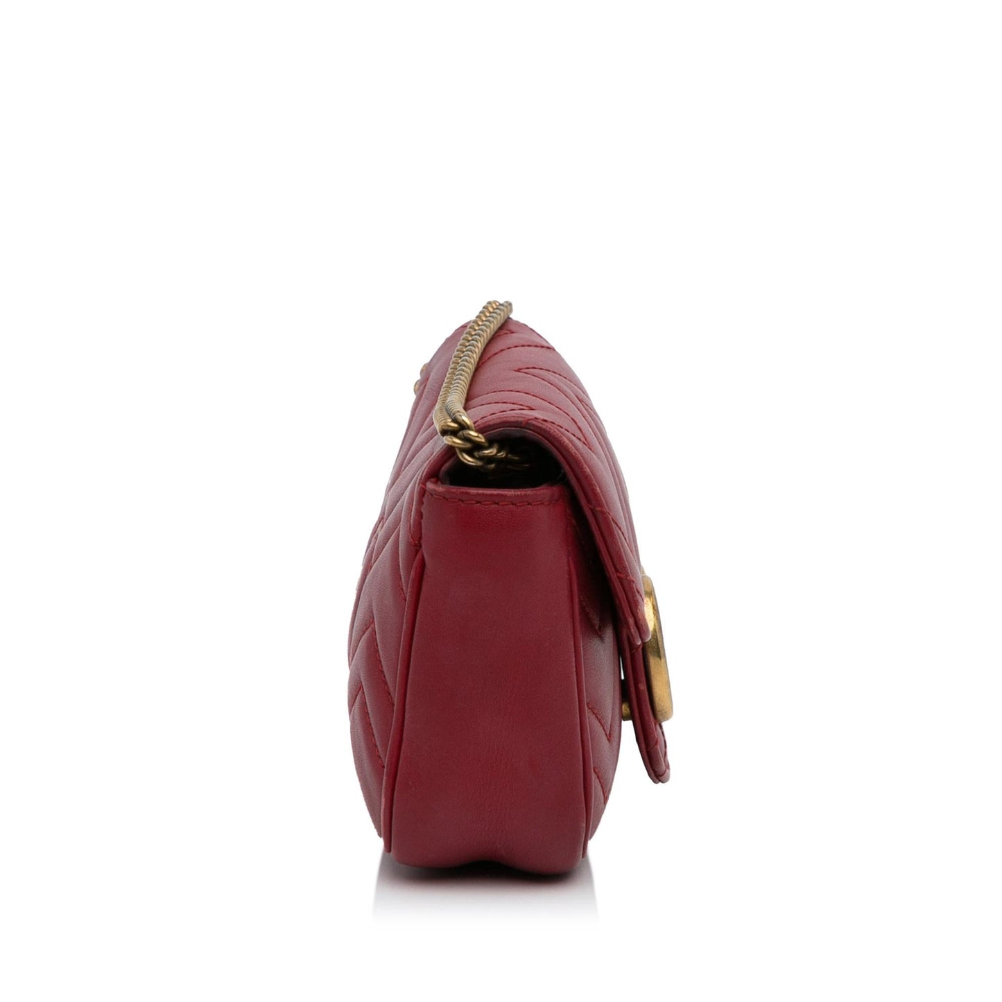 Gucci Super GG Marmont Matelasse Calf Red Mini Crossbody Bag