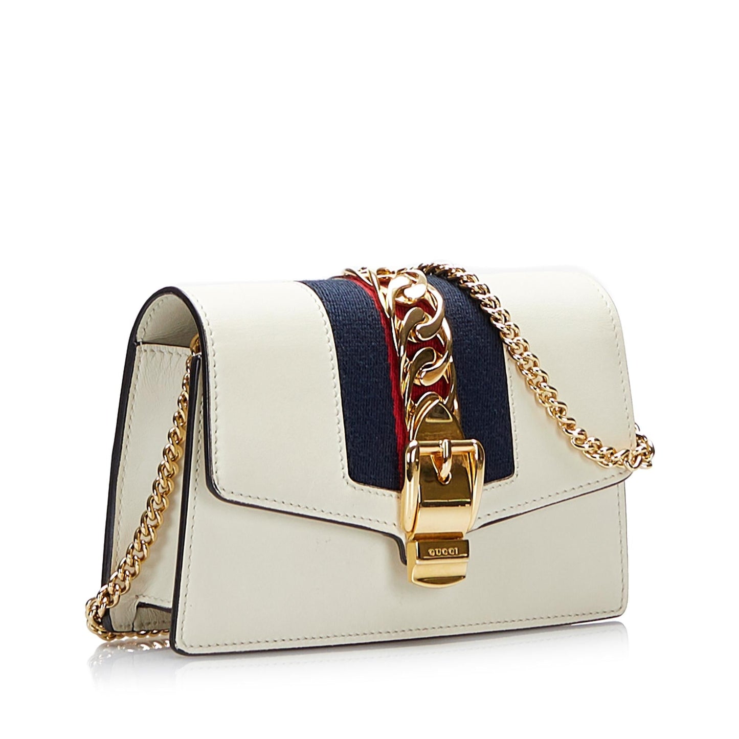Gucci Super Sylvie SHG-ifuEsg Calf White Mini Crossbody Bag