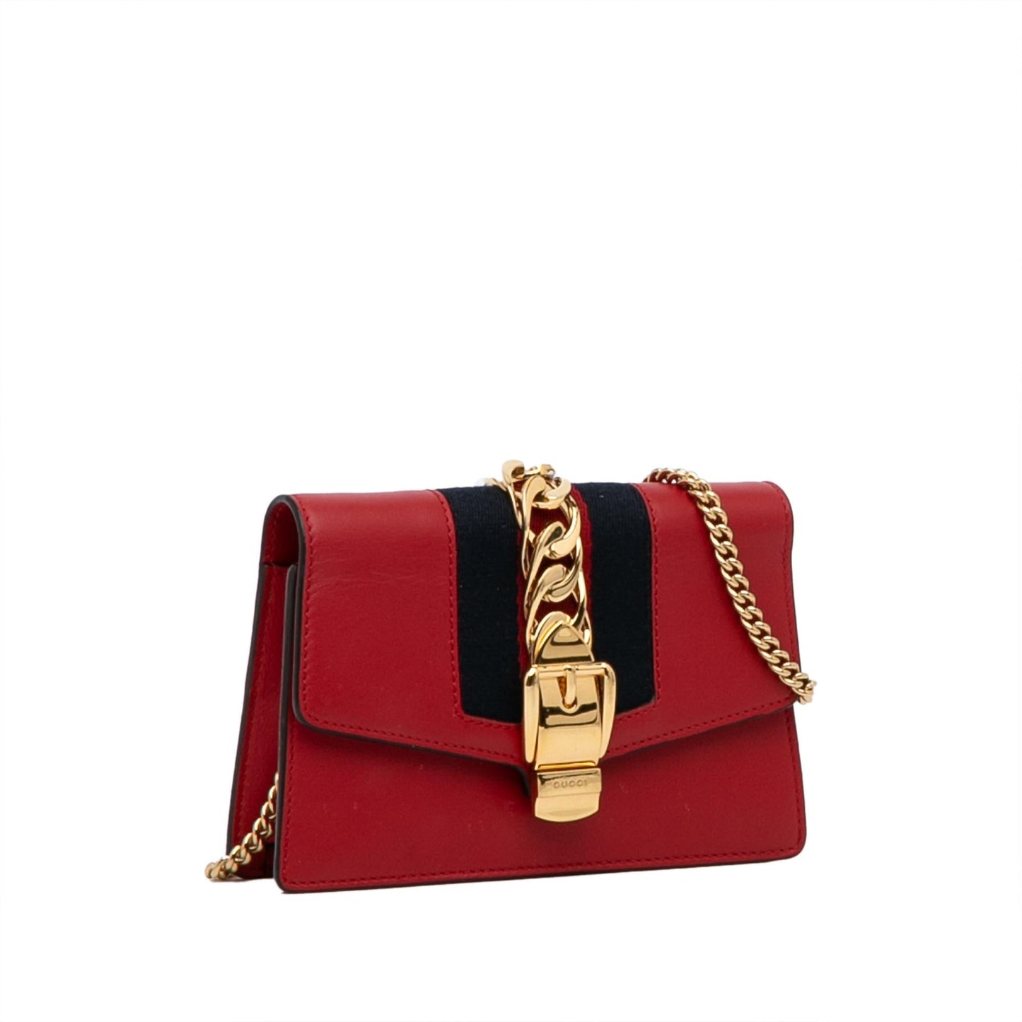Gucci Super Sylvie SHG-WQPGZl Calf Red Mini Crossbody Bag