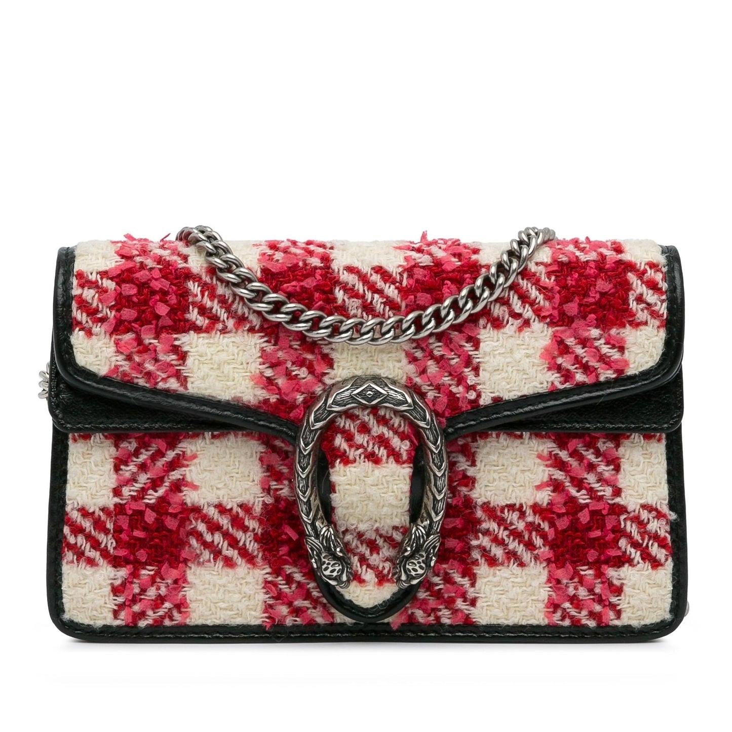 Gucci Super Tweed Dionysus SHG-4yYzpl Red Mini Crossbody Bag
