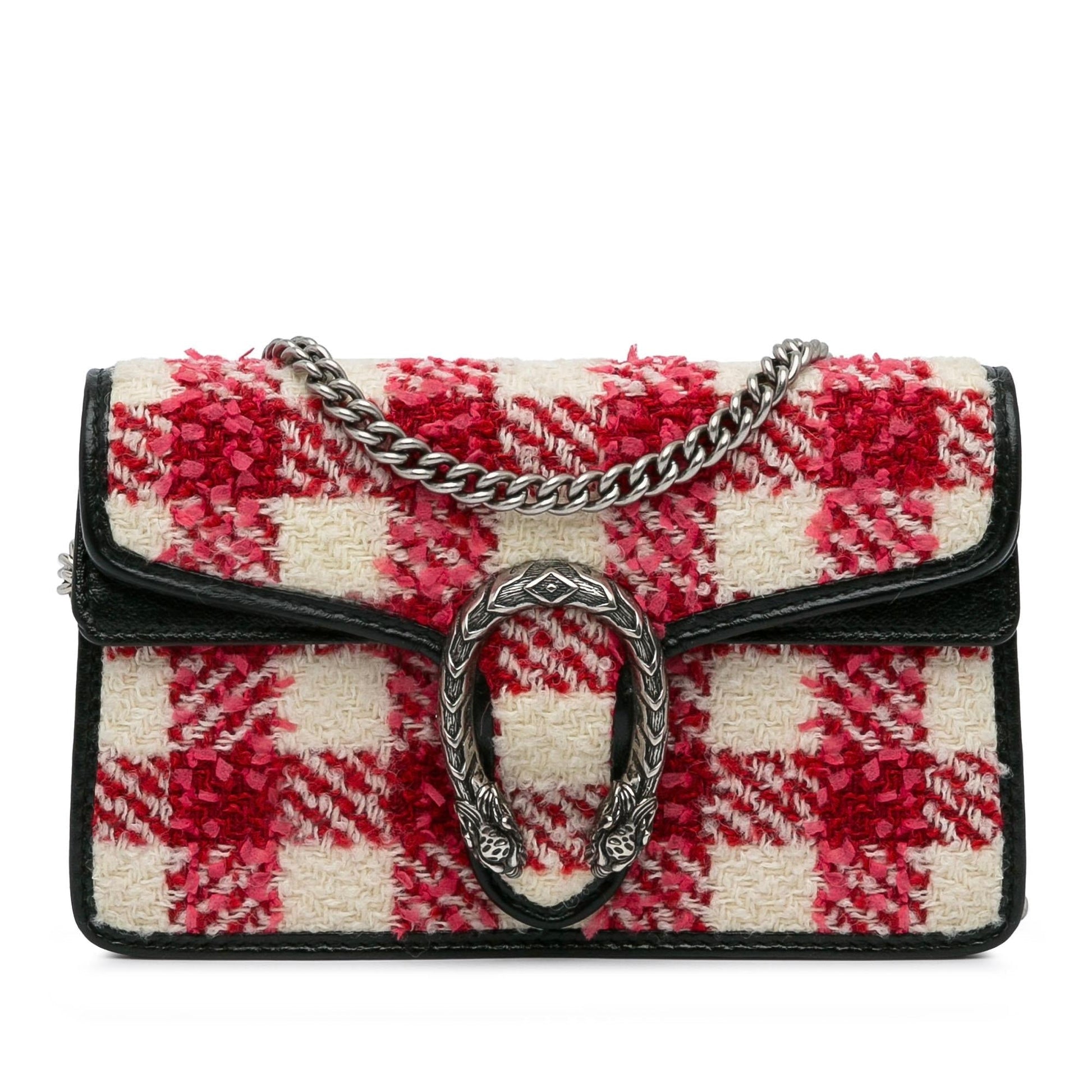 Gucci Super Tweed Dionysus SHG-4yYzpl Red Mini Crossbody Bag