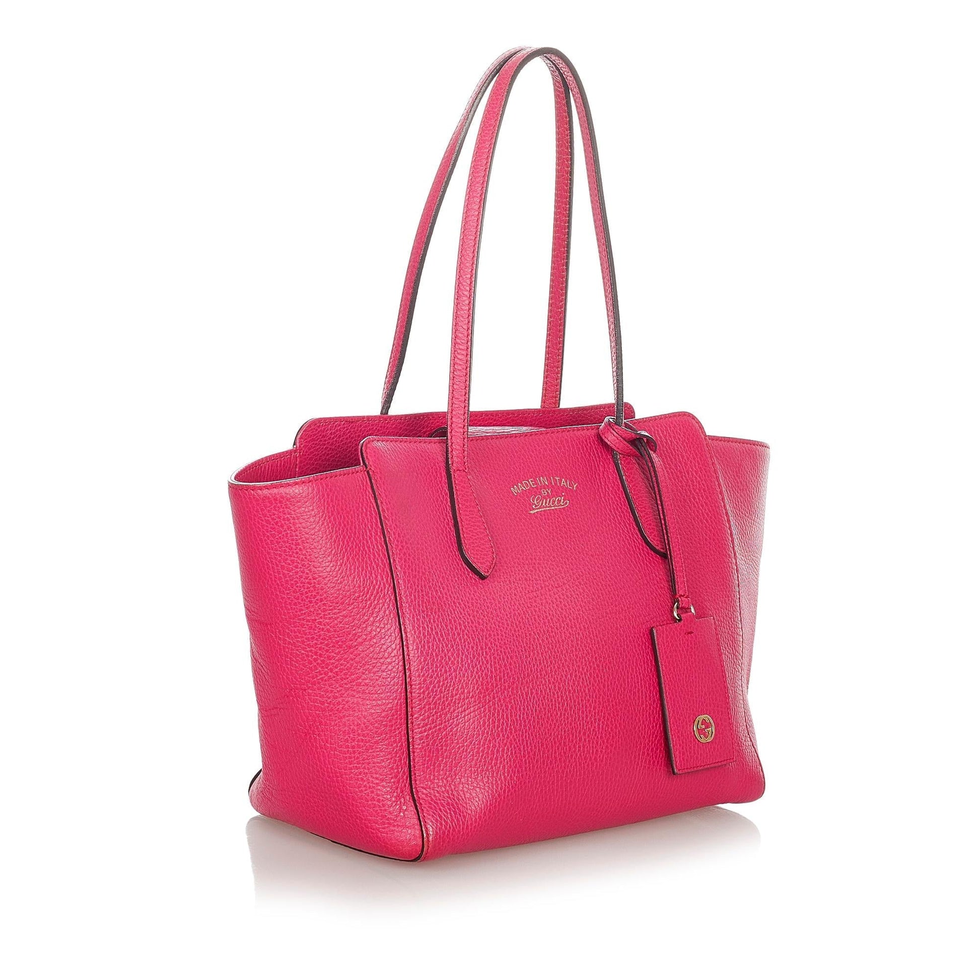 Gucci Swing SHG Leather Calf Pink Tote Bag 6