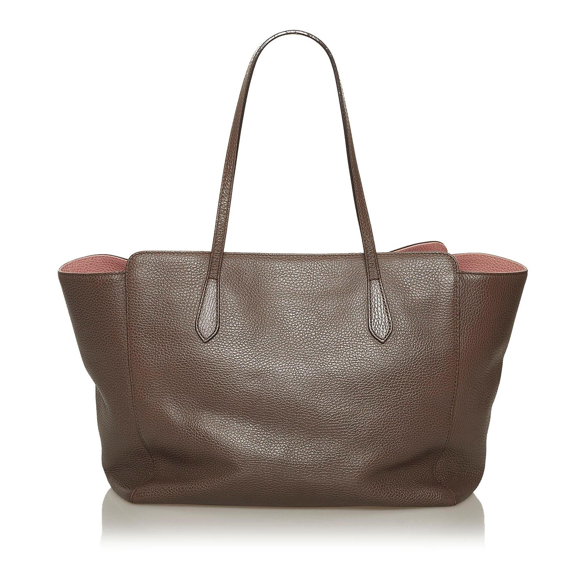 Gucci Swing SHG Leather Calf Brown Tote Bag 3