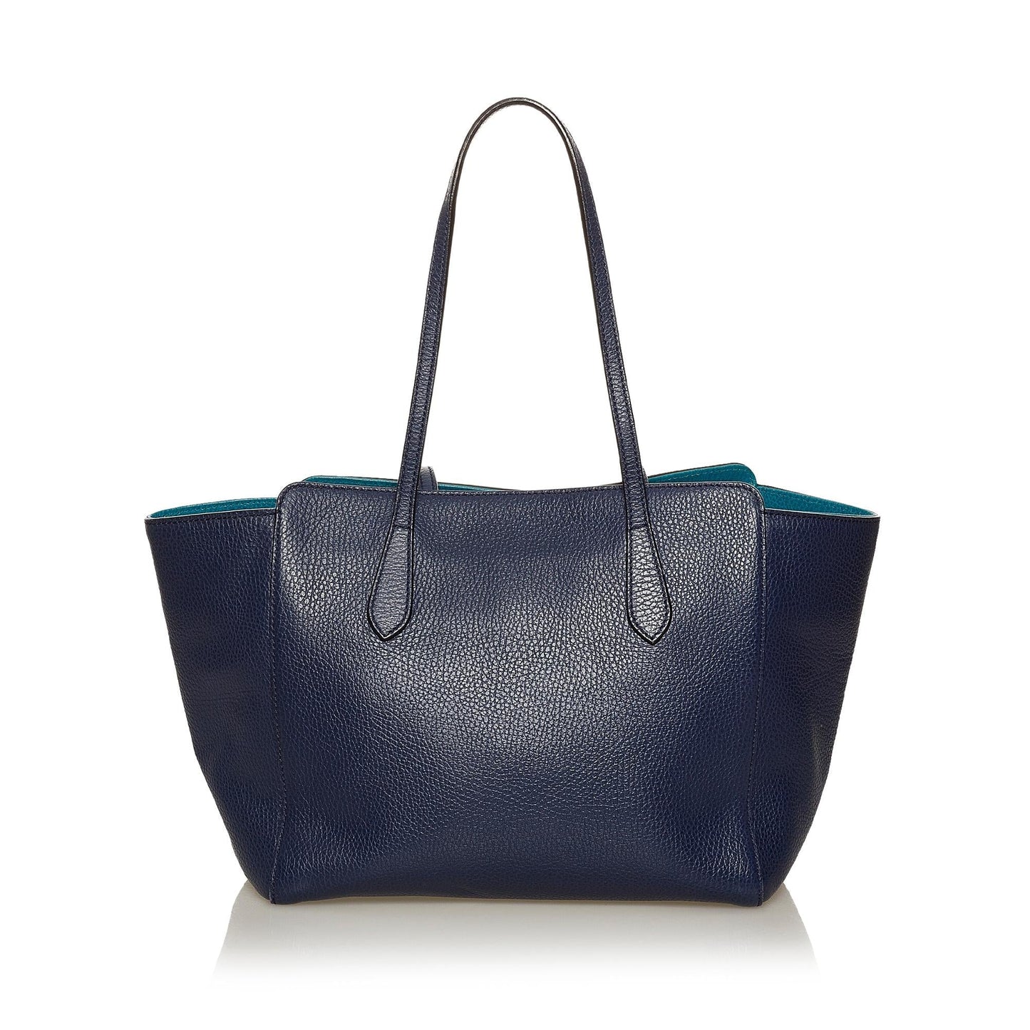 Gucci Swing SHG Leather Calf Blue Tote Bag Bag Shg