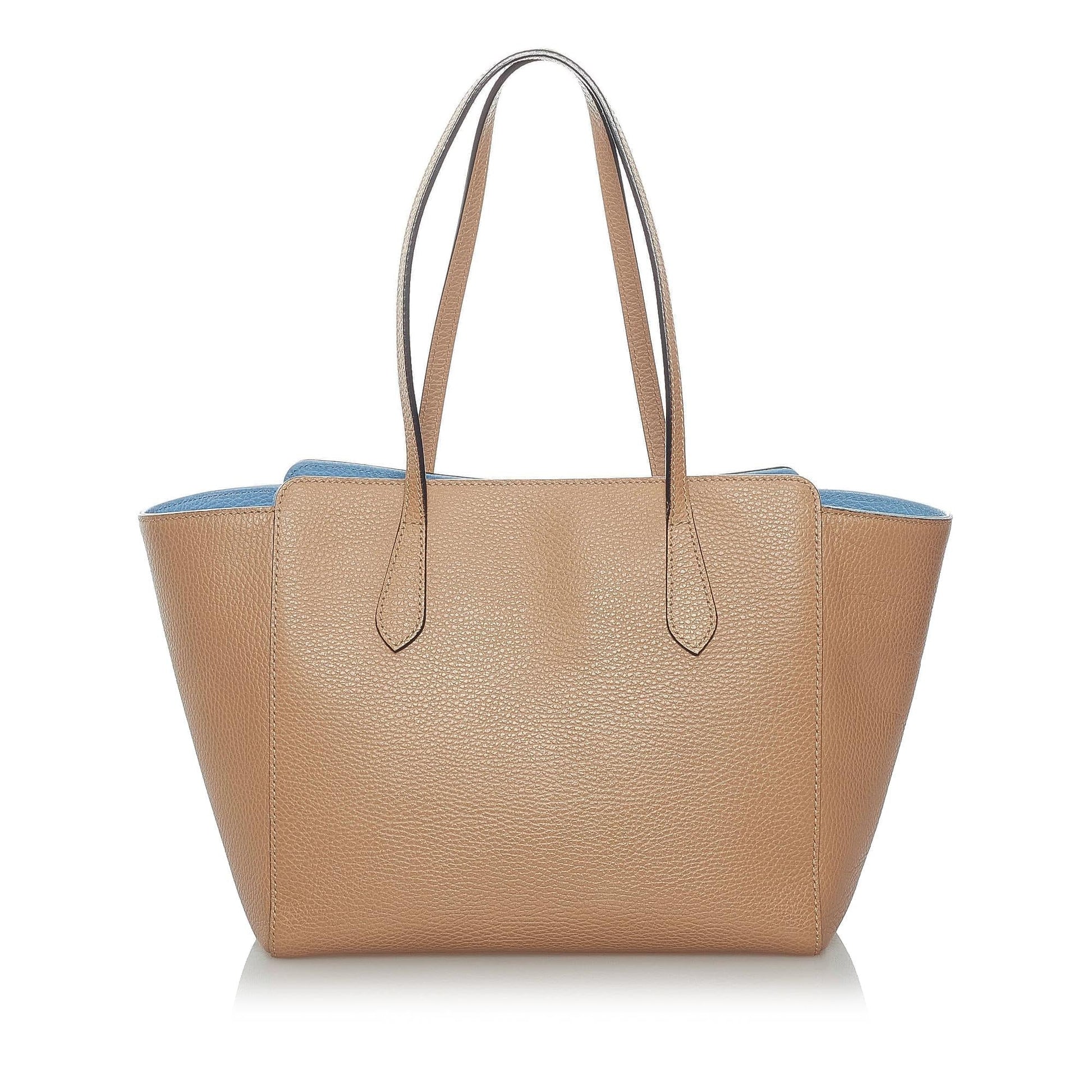 Gucci Swing SHG Leather Calf Brown Tote Bag 5
