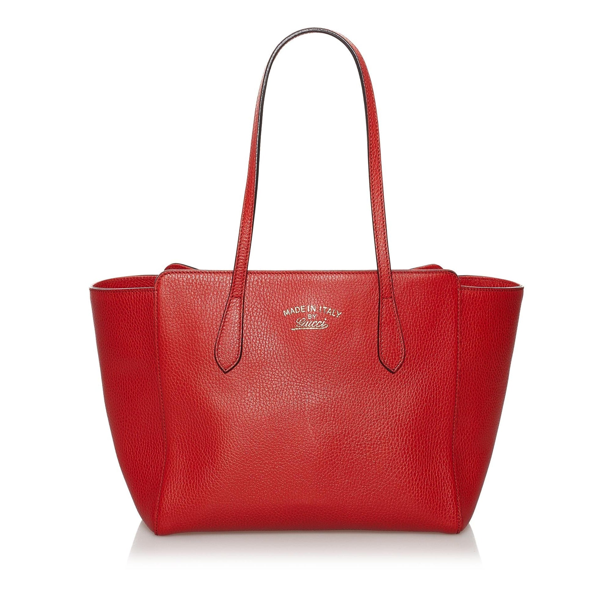 Gucci Swing SHG Leather Calf Red Tote Bag 4