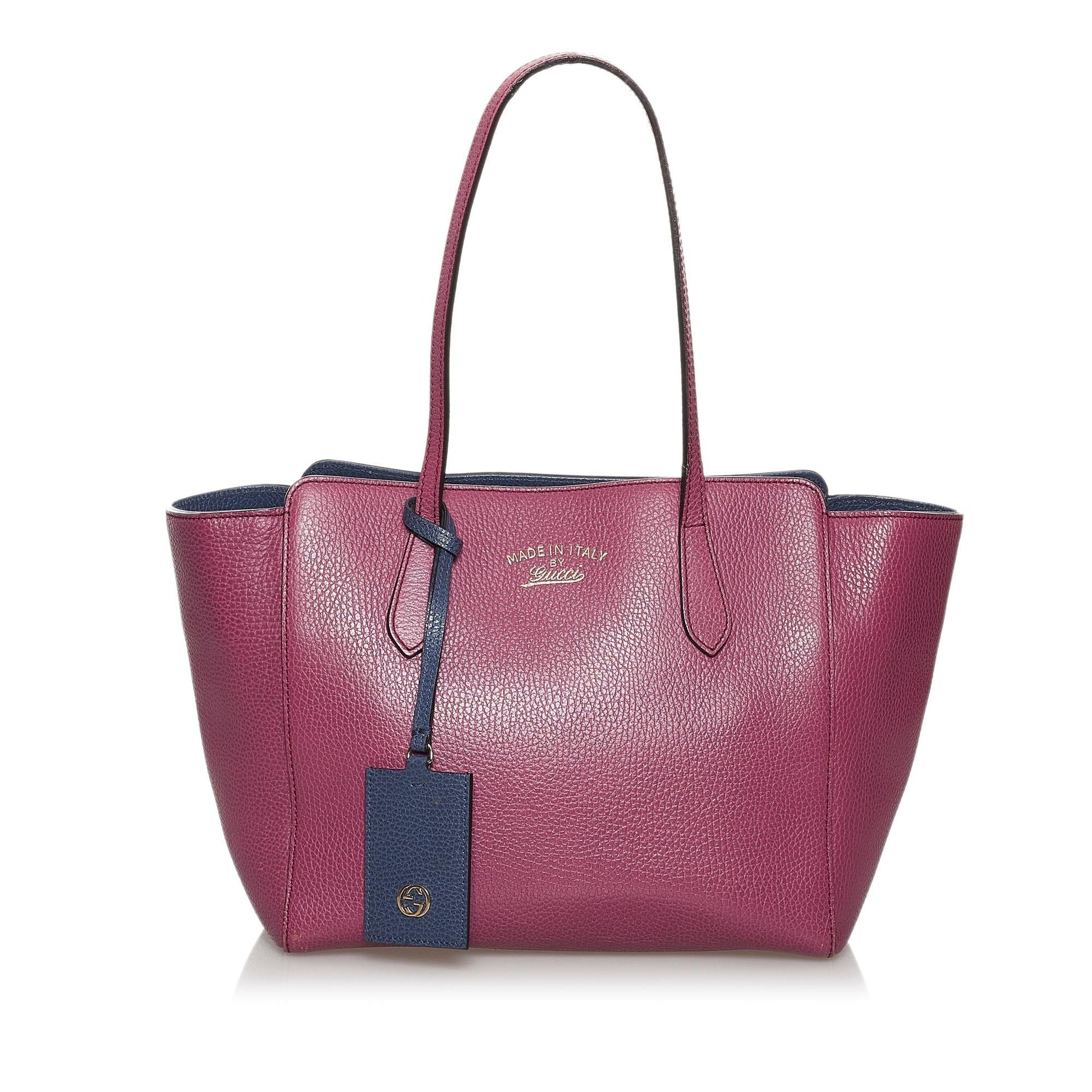 Gucci Swing SHG Leather Calf Blue Tote Bag 3