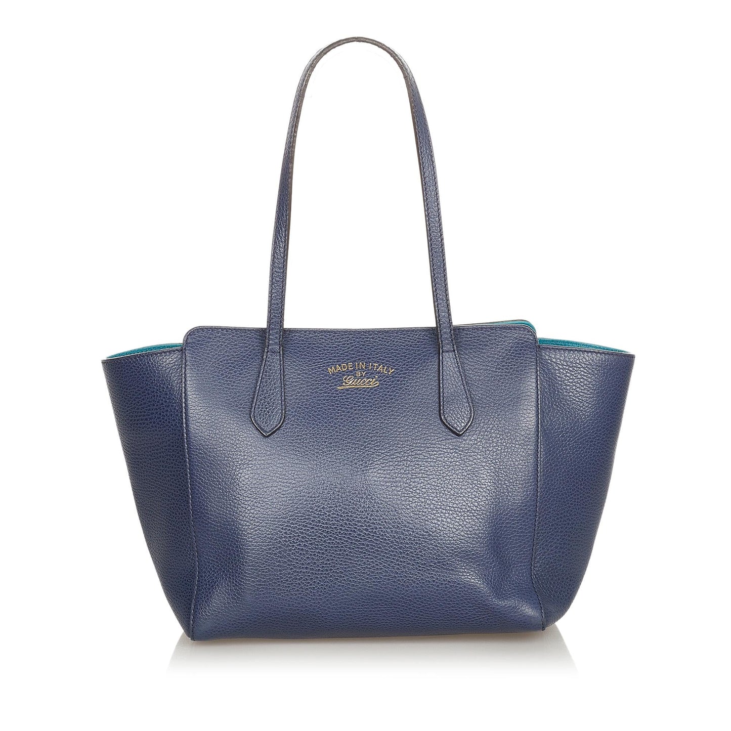 Gucci Swing SHG Leather Calf Blue Tote Bag 4